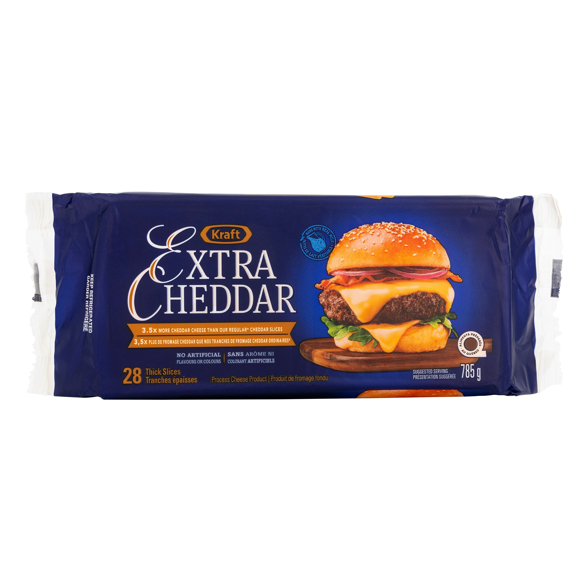 Kraft Extra Cheddar Slices, 785g