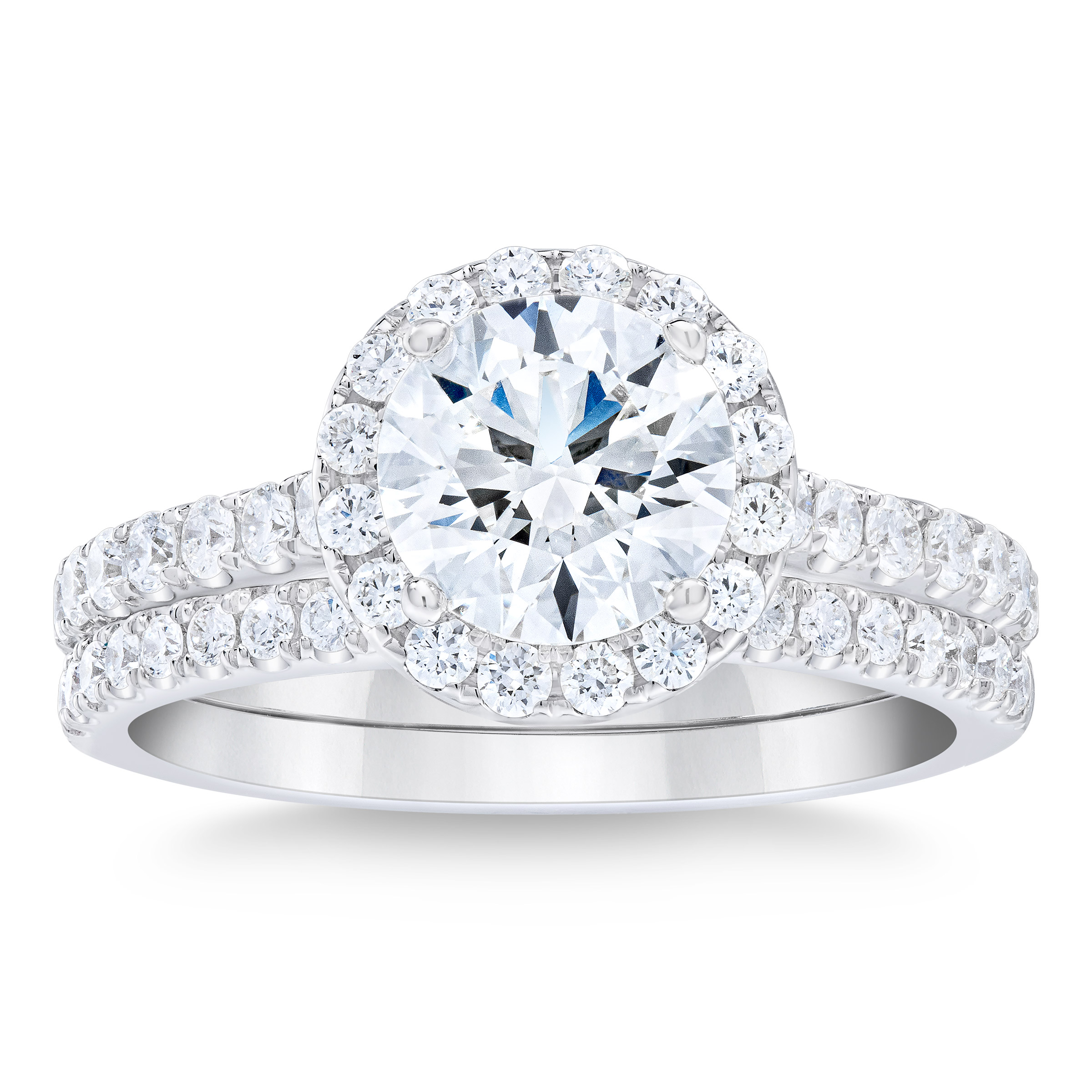 2.30 ctw Round Brilliant Cut, VS2 Clarity, I Colour, Diamond Wedding Set