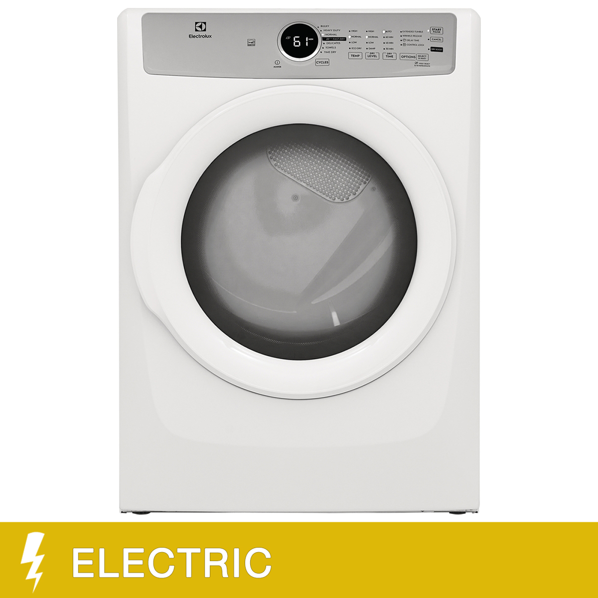 Electrolux 3 Series 27 in. 8.0 cu ft. White Electric Front Load Dryer with LuxCare Lint Shield 