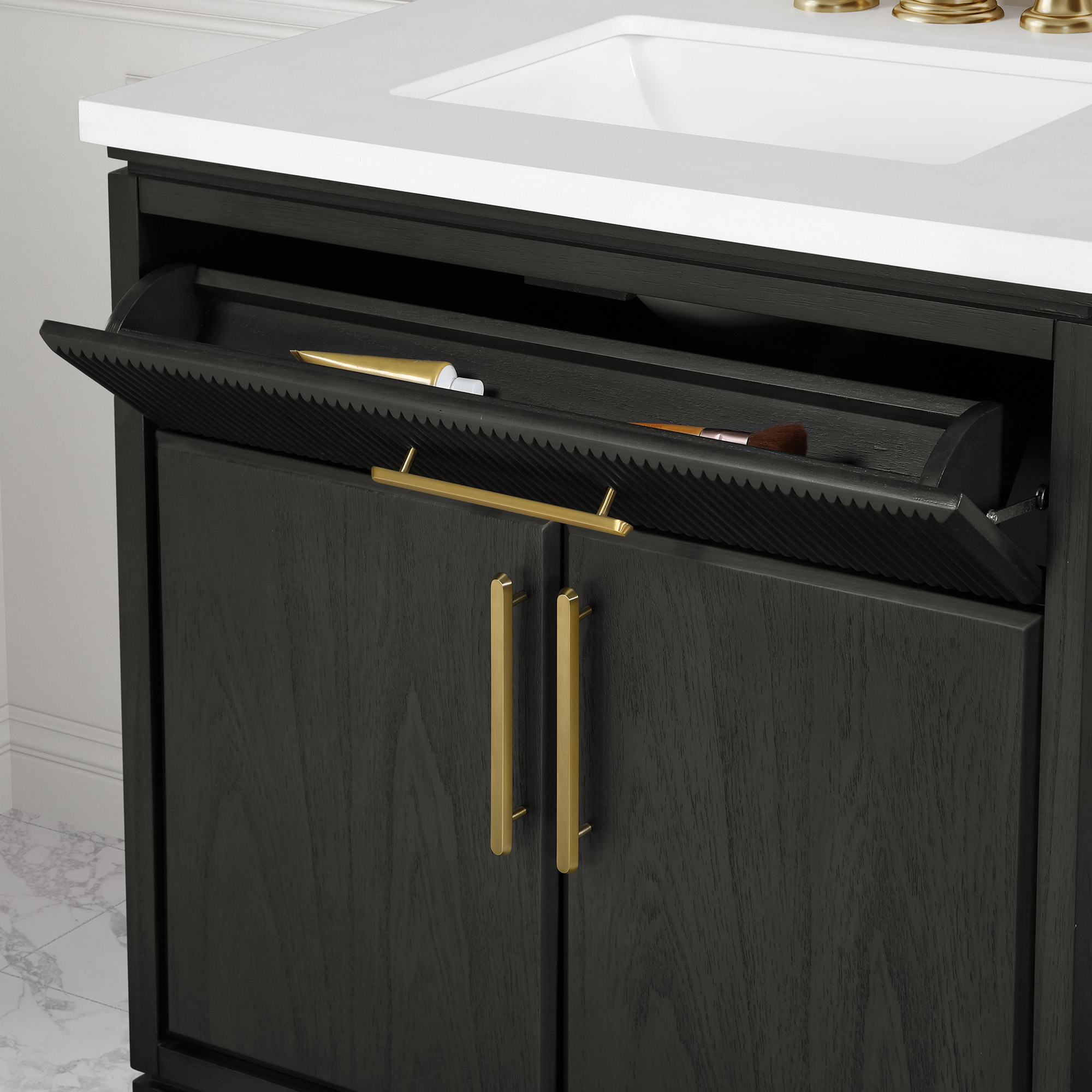 Loxley Rowe Marbella Vanity in Dark Ebony with Quartz Top | Costco