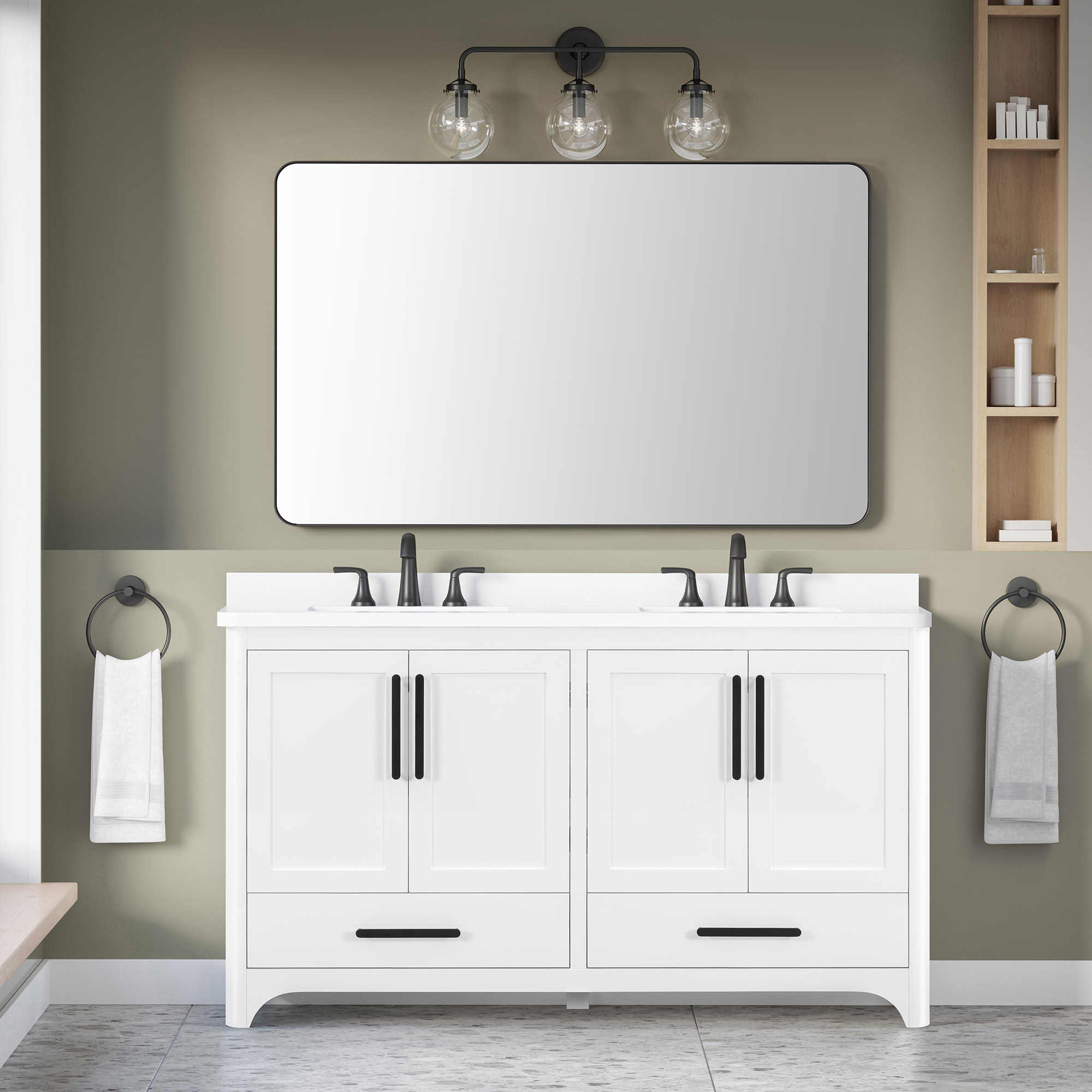 OVE Decors Adrian Vanity with Quartz Top in White