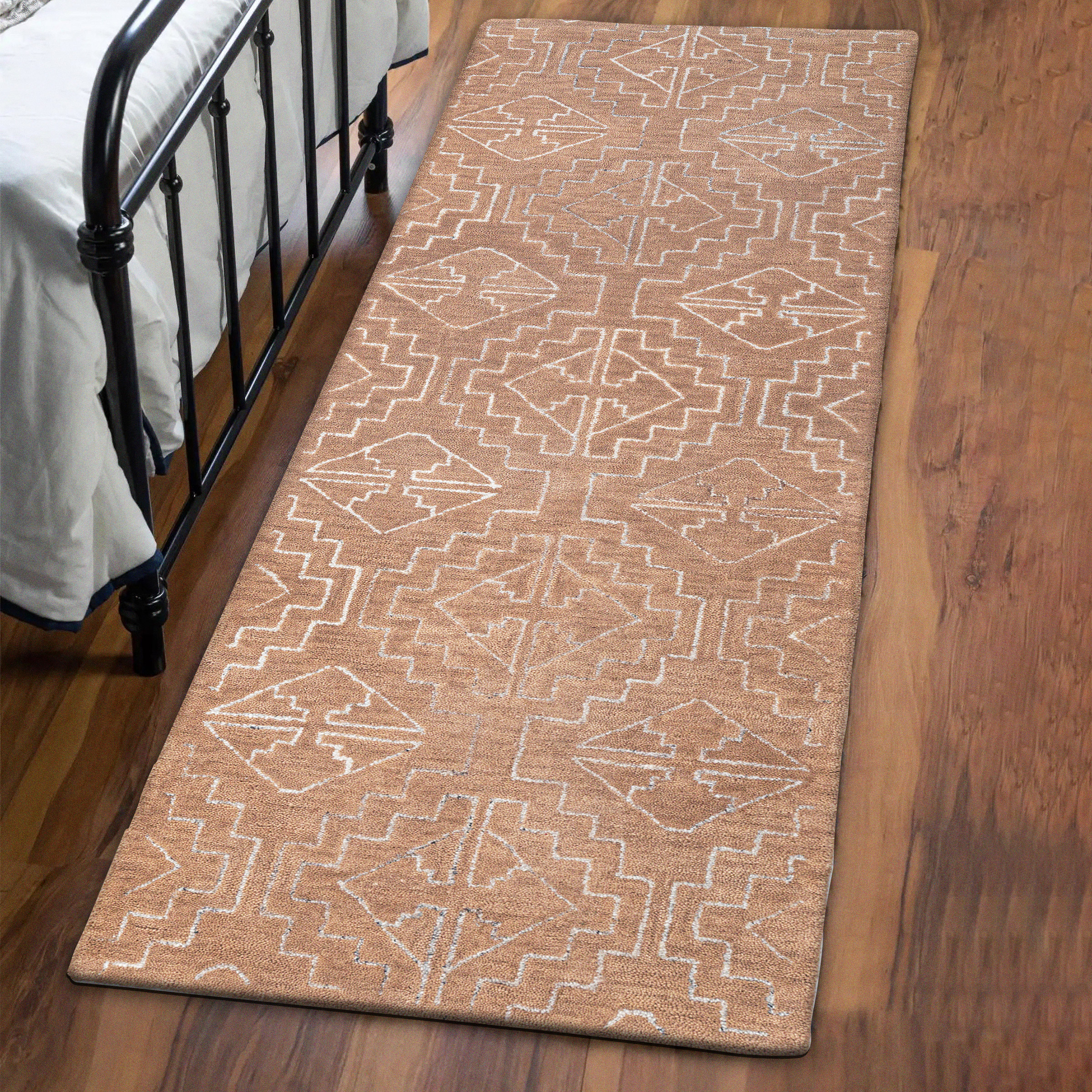 Obeetee Nomad Wool Area Rug Collection  Garima Rust