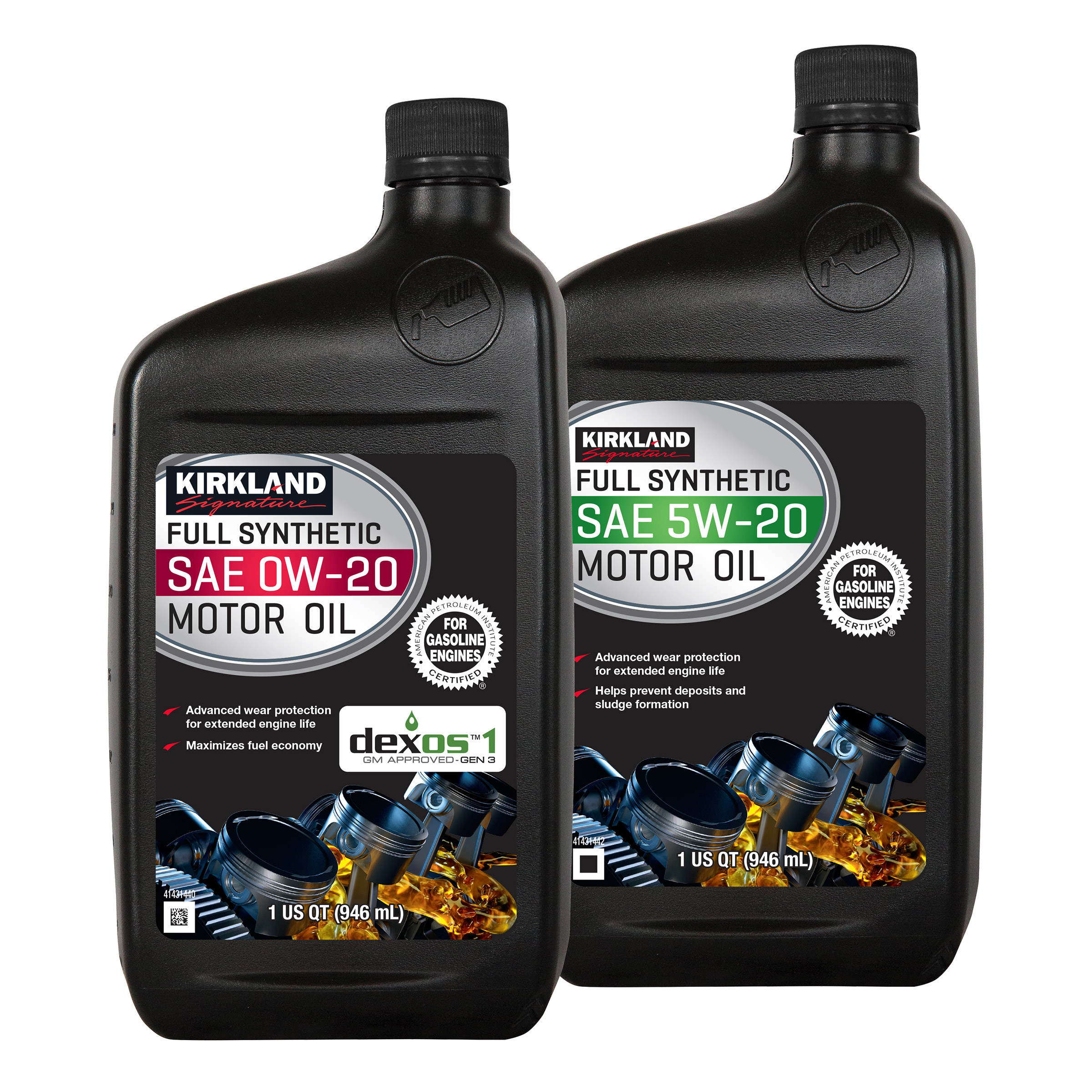 Kirkland Signature 1-Quart 0W20 & 5W20 Full Synthetic Motor Oil  12-pack