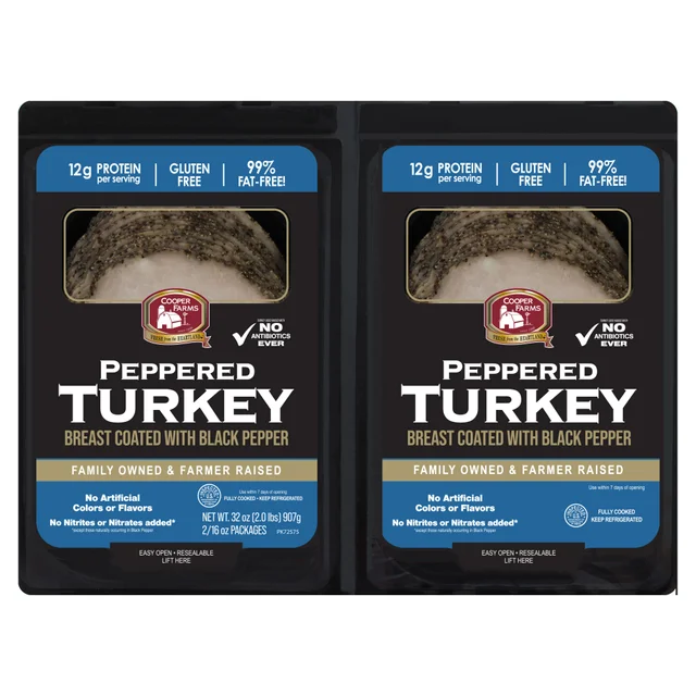 COOPER FARMS ABF PEPPER TURKEY 2 PACK 1 POUND EACH