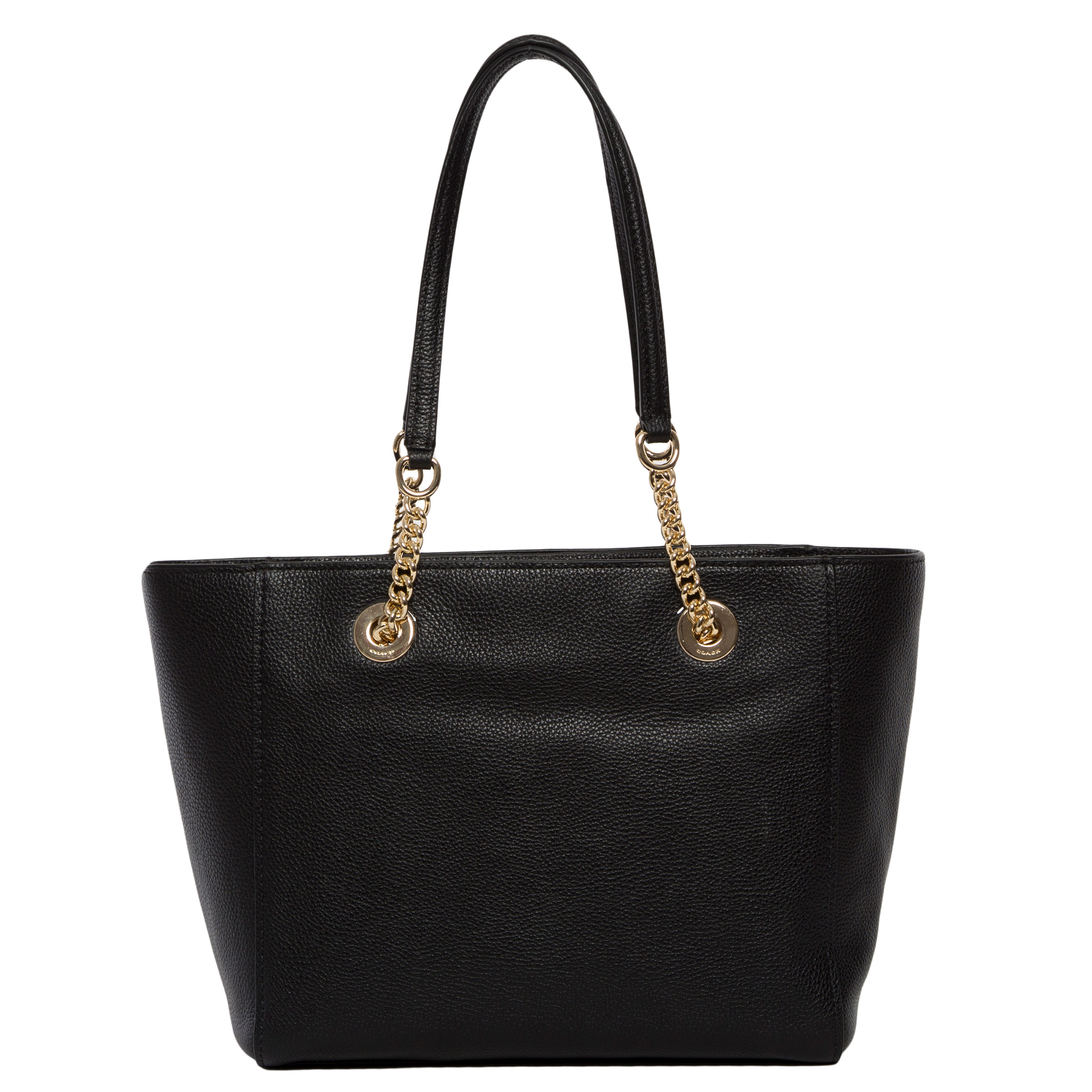 COACH  バッグ美品 Coach Pebbled Turnlock Chain Tote, Black | Costco