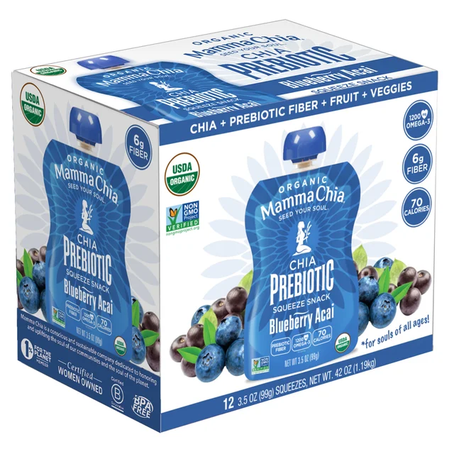 MAMMA CHIA ORG 12/3.5 OZ PREBIOTIC BLUEBERRY P360