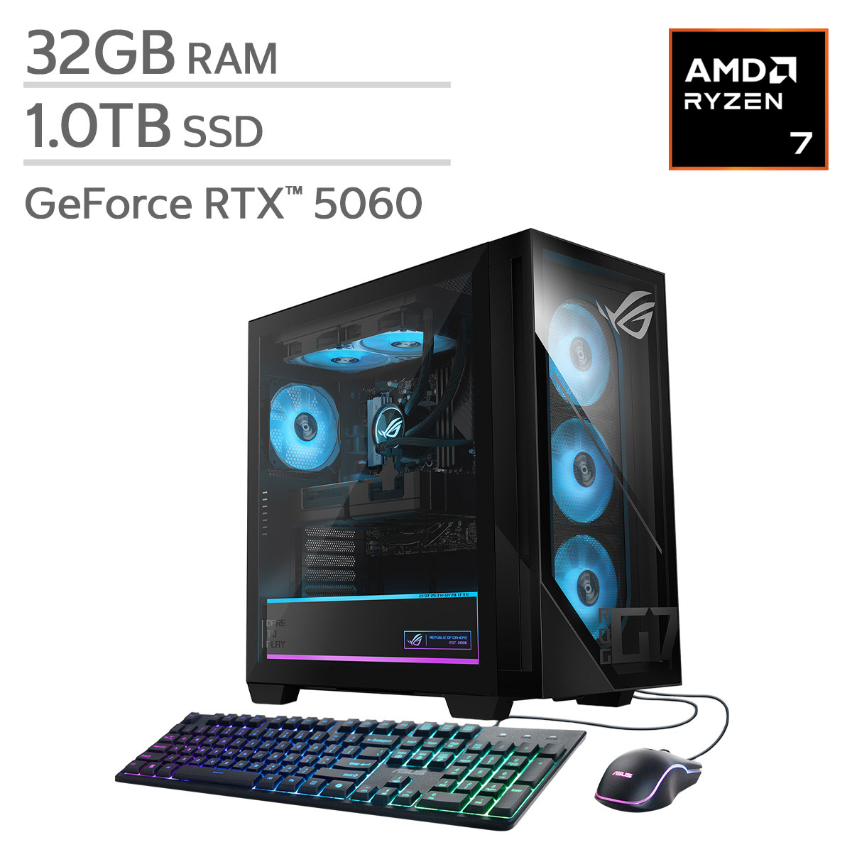 Windows ファンレスタブレット CoreM 8GB 256GB ASUS ASUS ROG GM700 58L Gaming Desktop - AMD Ryzen 7 8700F Processor