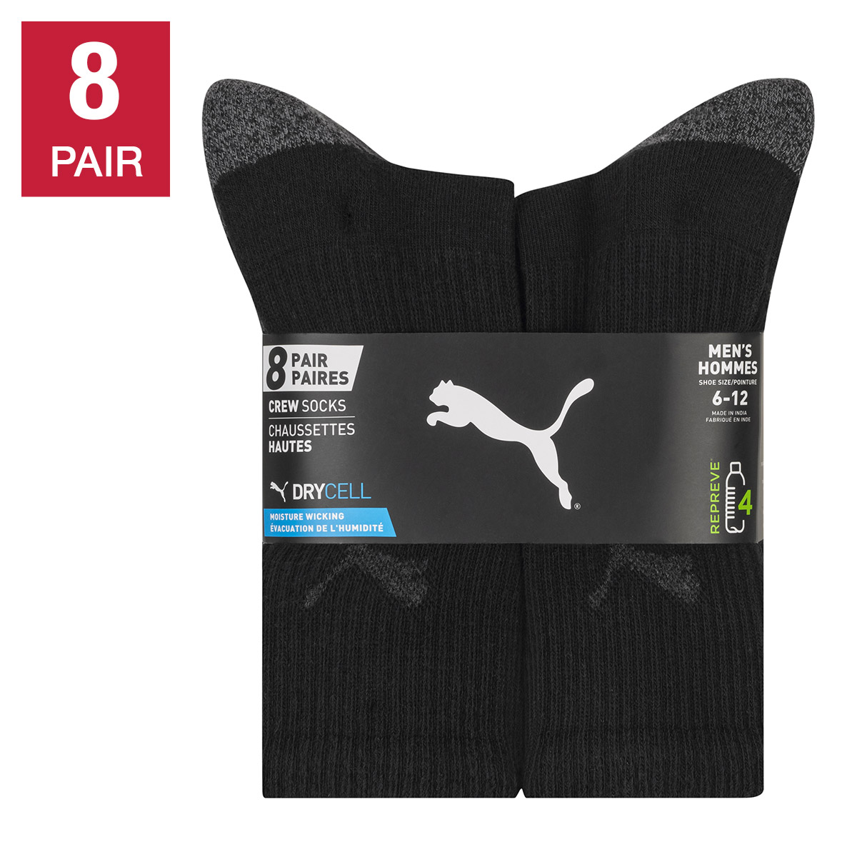Puma Men's Crew Socks, 8-pair