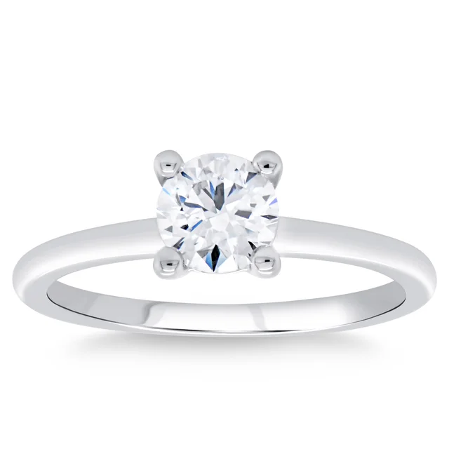 0.70CT ROUND BRILLIANT PLATINUM SOLITAIRE RING VS1 "F" COLOR
