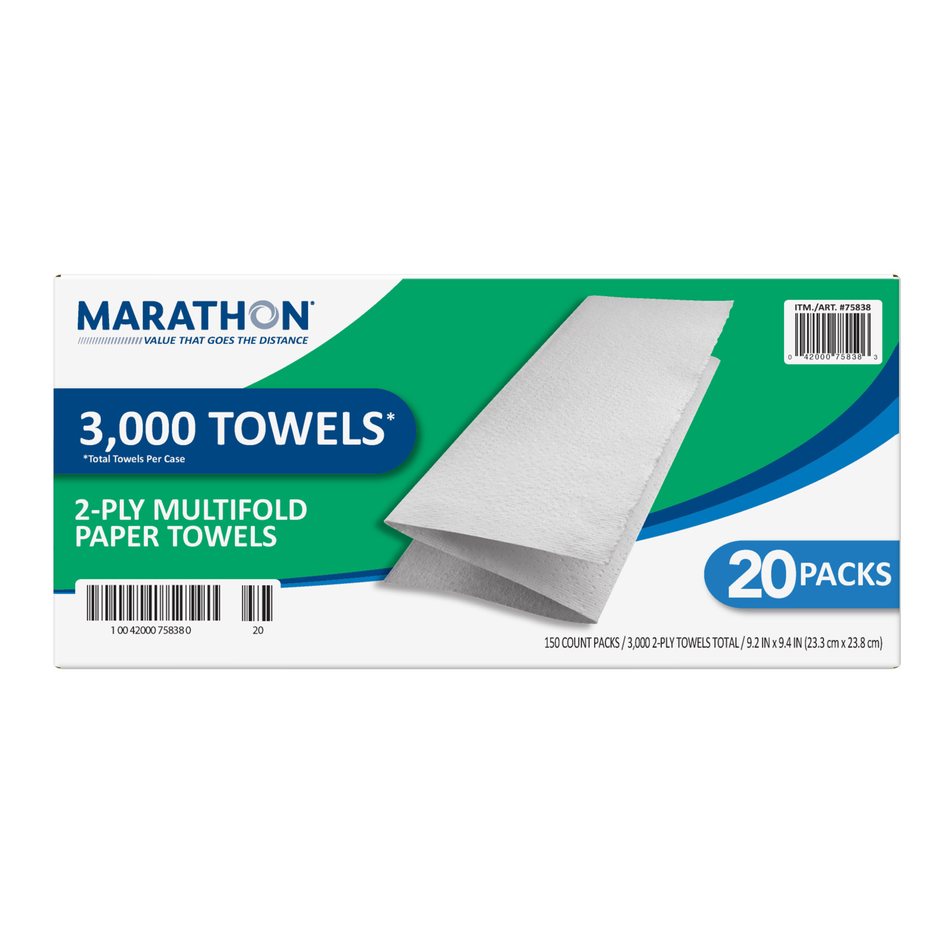 Marathon Paper Towels   Premium Multifold  150 Towels  20-count