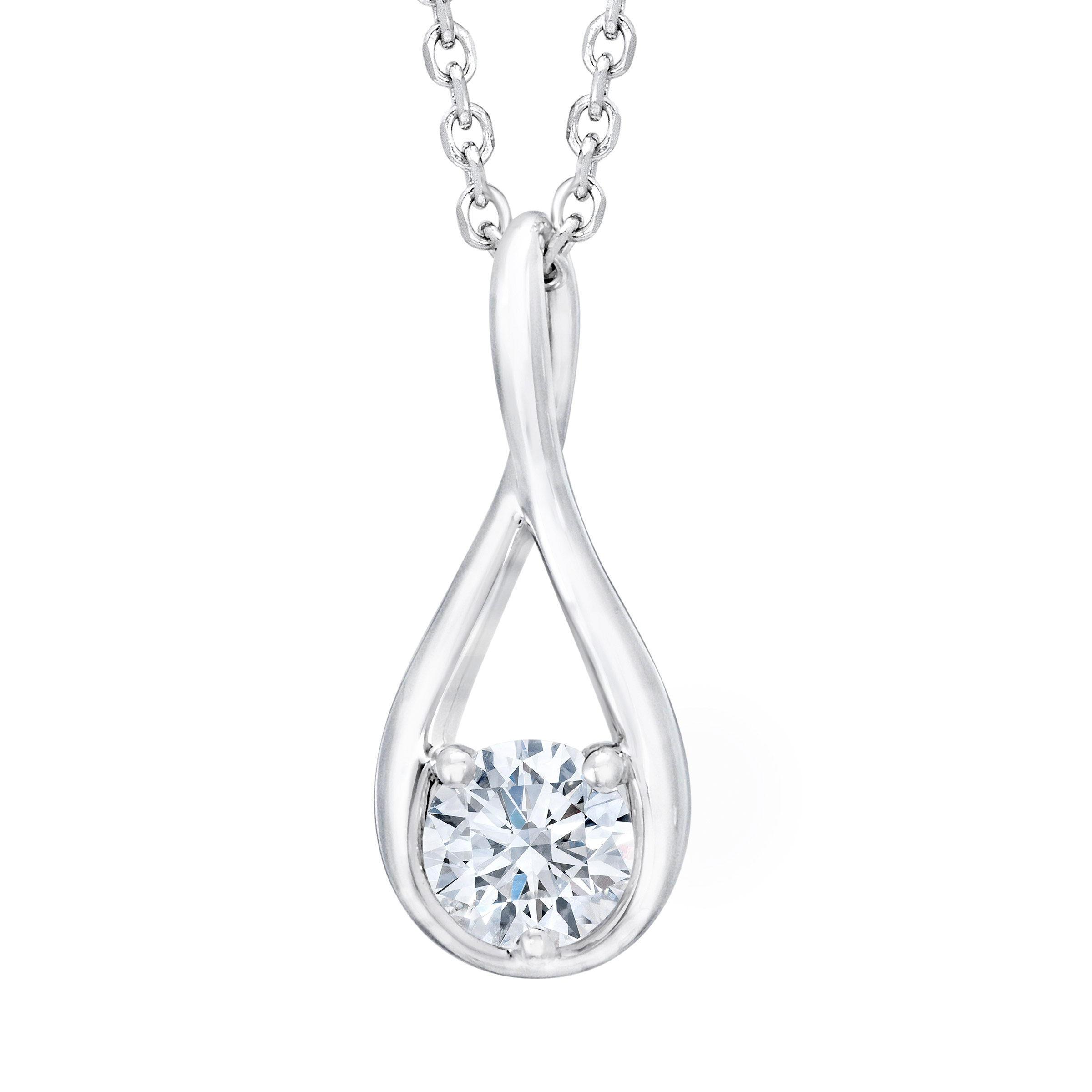 Round Brilliant Diamond Solitaire Infinity Pendant (0.30 ctw)