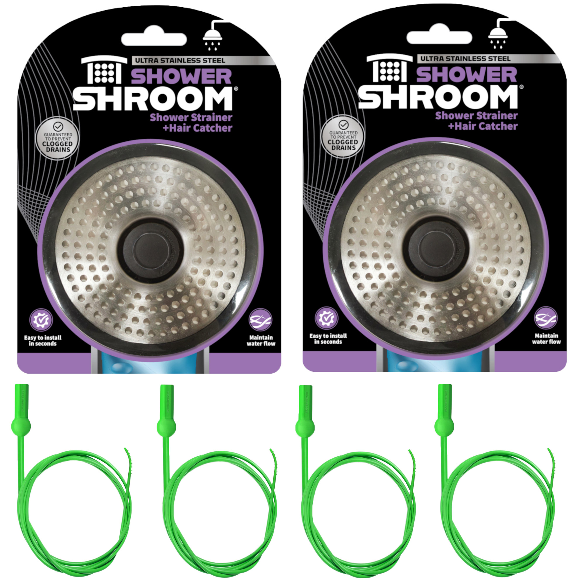 TubShroom Universal Drain Protector & Hair Catcher Bundle