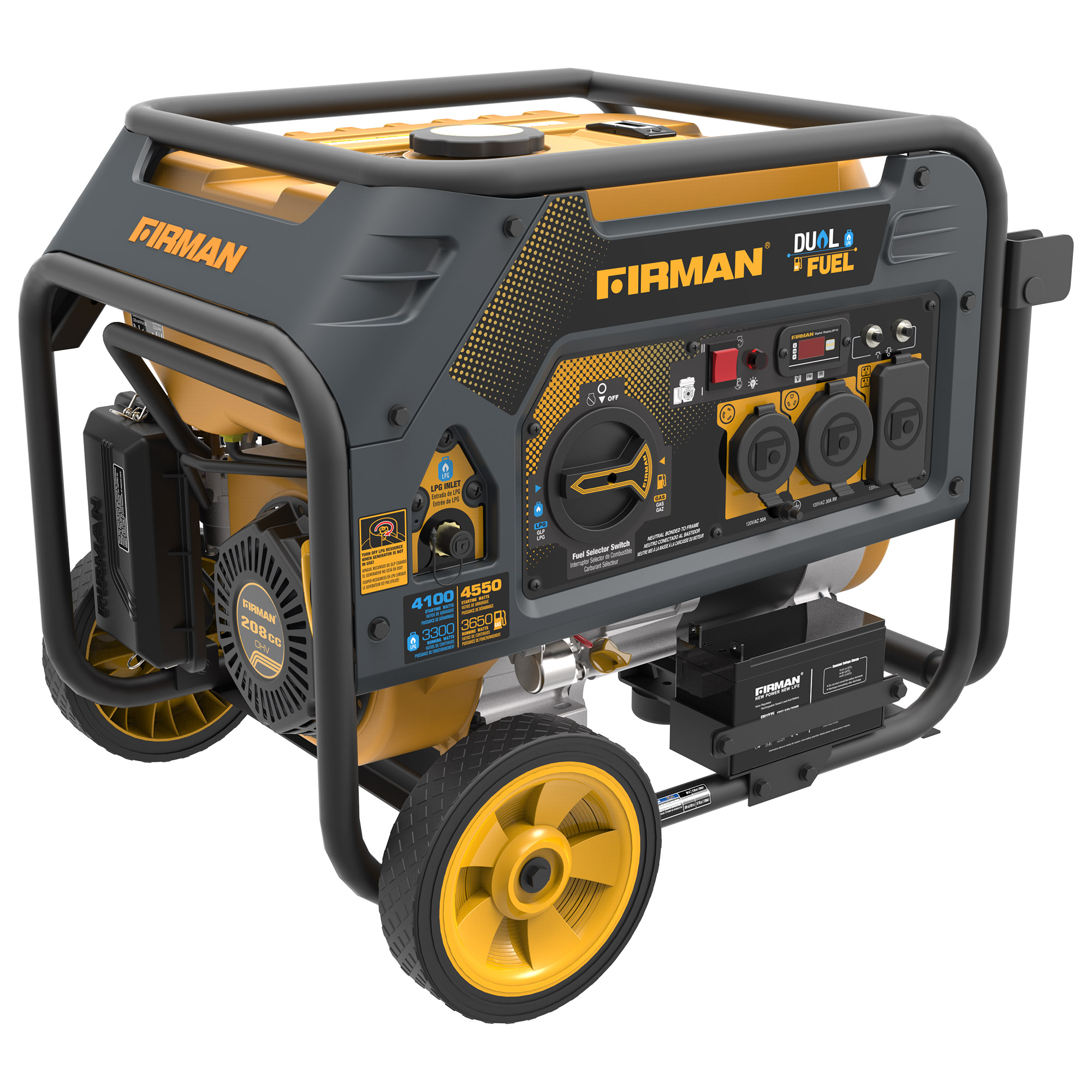 Firman 4,550 W Dual Fuel Hybrid Series Portable Generator H03651 