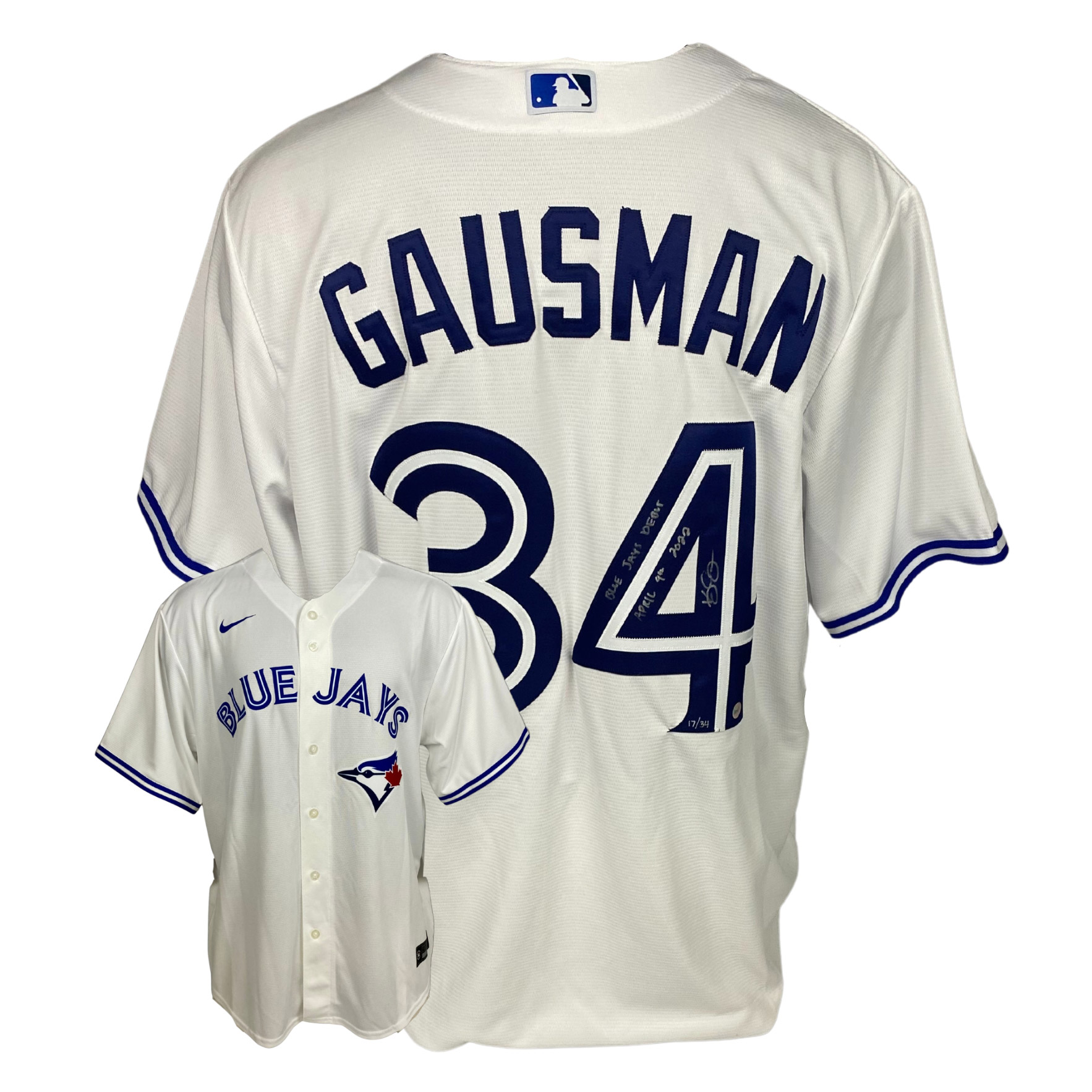 Frameworth Kevin Gausman Signed Toronto Blue Jays Replica Nike White Jersey Inscribed with 