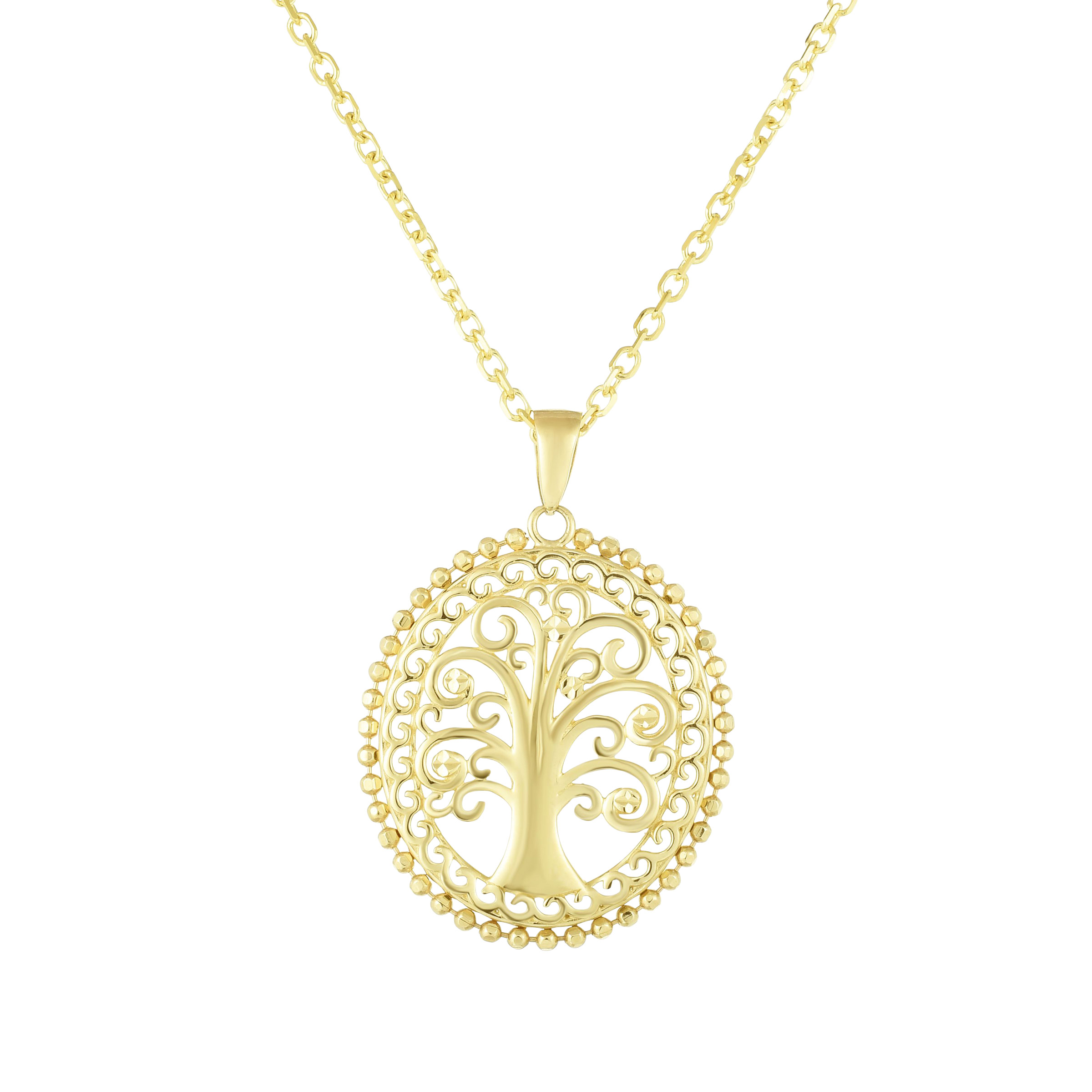 Diamond Cut Tree of Life Pendant in Yellow Gold | Costco