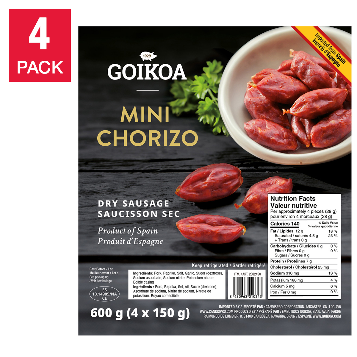 Goikoa Mini Chorizo, 4 × 600 g