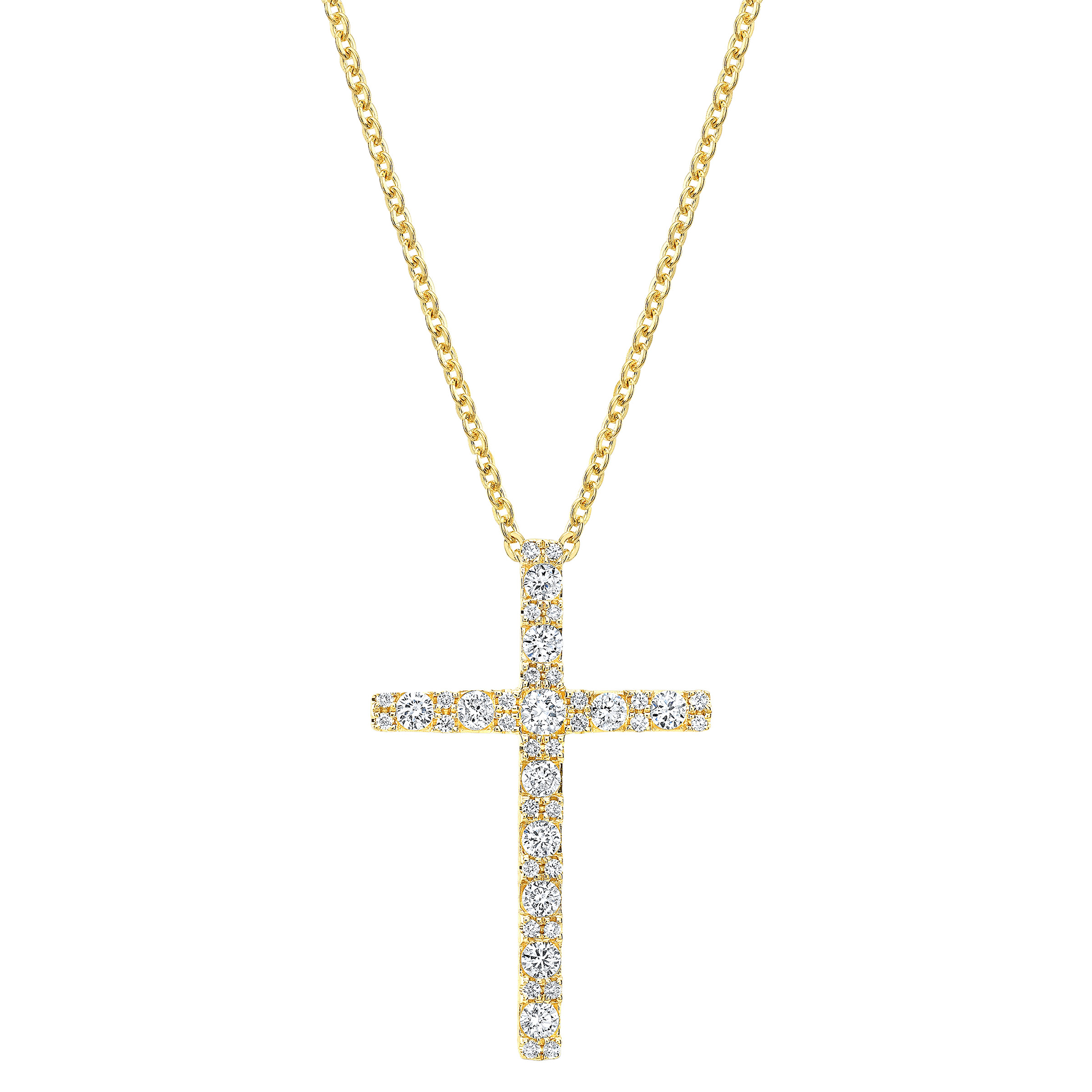 Round Brilliant Diamond Cross Pendant (0.37 ctw)