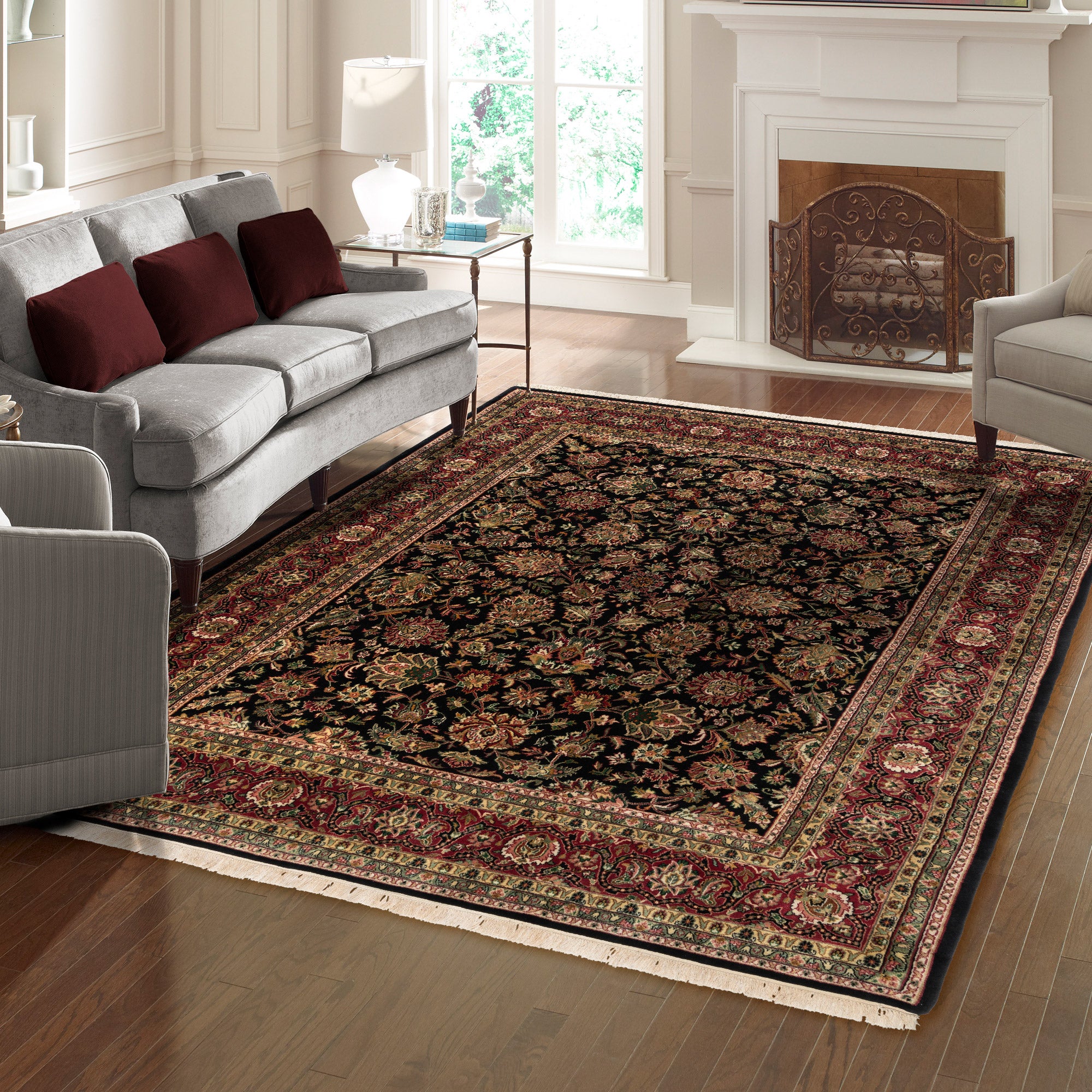 Montacute Hand Knotted Rug Collection, St. Moritz Black