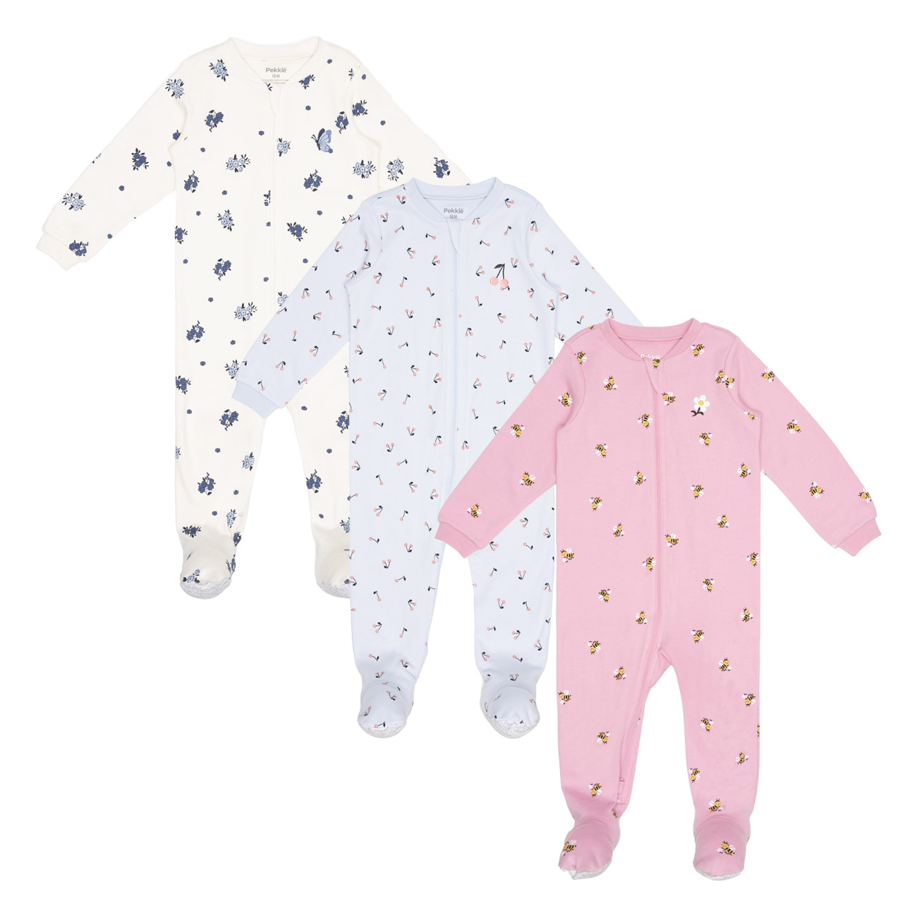 Pekkle Infant Organic Cotton Sleeper, 3-pack