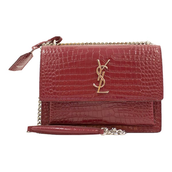 Yves Saint Laurent Medium Sunset Croc Embossed Crossbody Yves Saint Laurent Medium Sunset Croc Embossed Crossbody