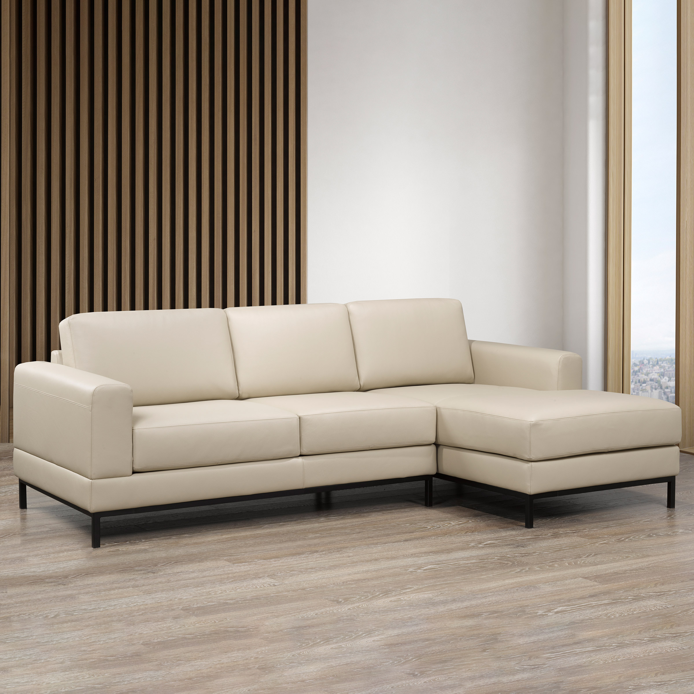 Galleria 2-piece Top Grain Leather Right-hand Facing Sectional