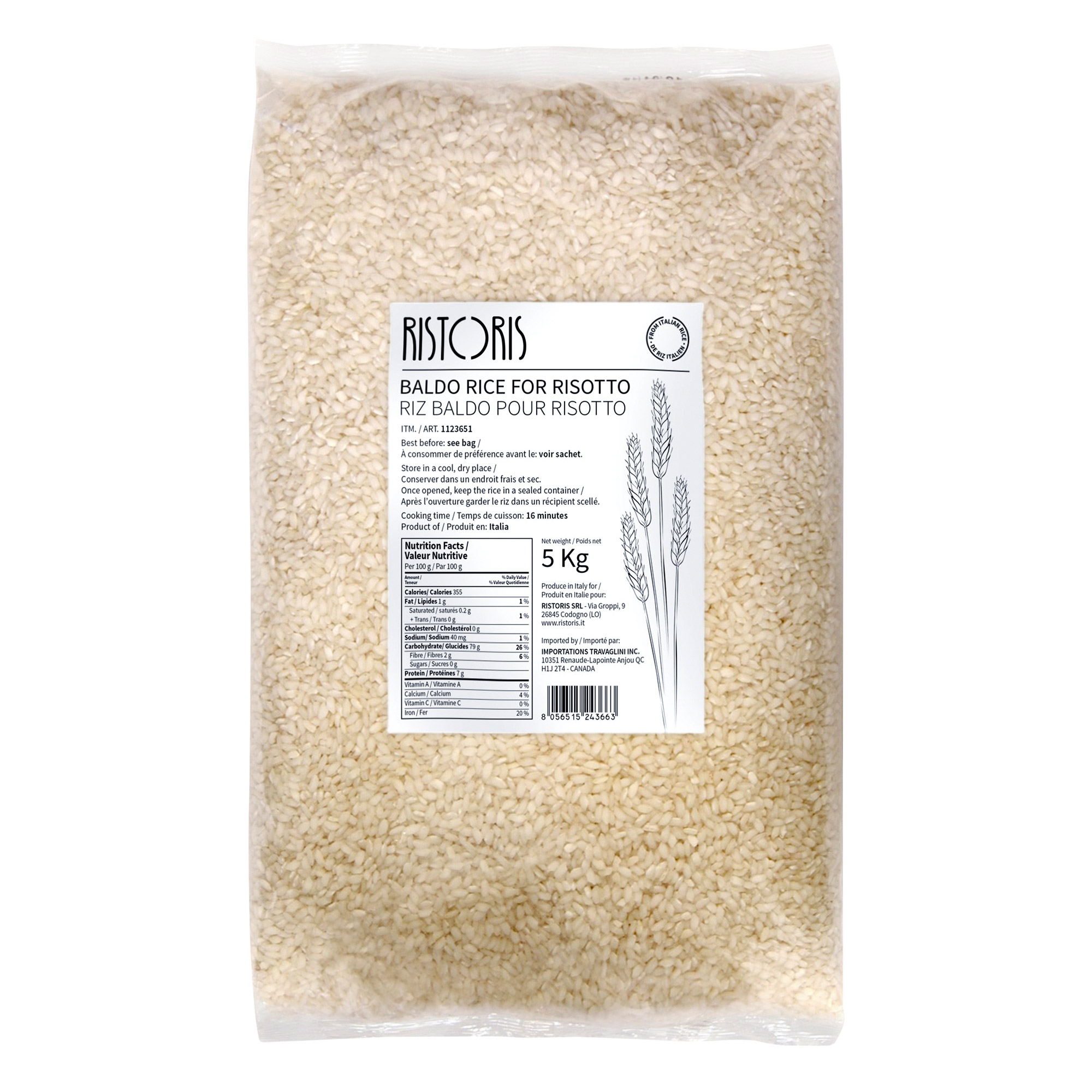 Ristoris Baldo Rice for Risotto, 5 kg