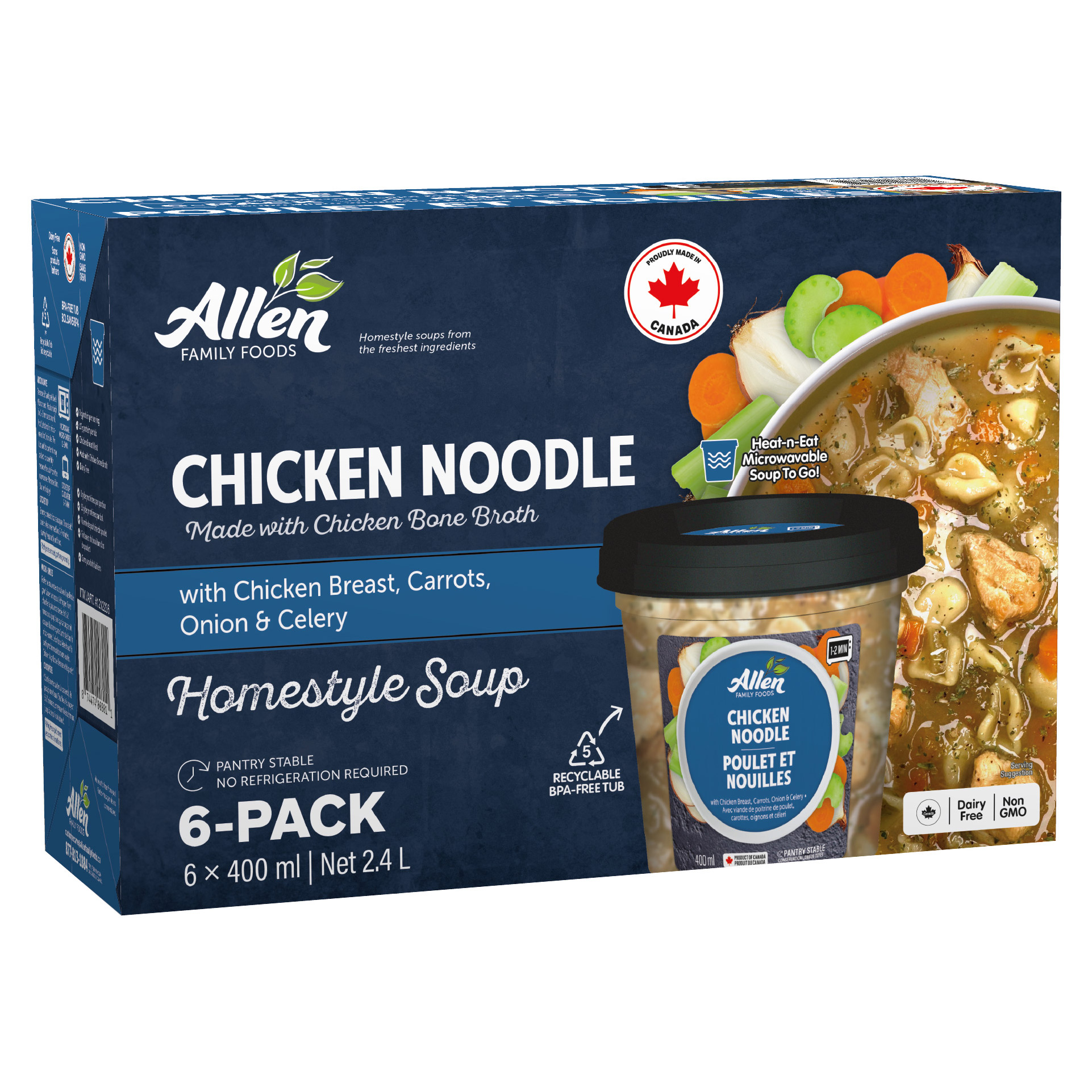 Allen Family Food Chicken Noodle Soup, 6 × 400 mL