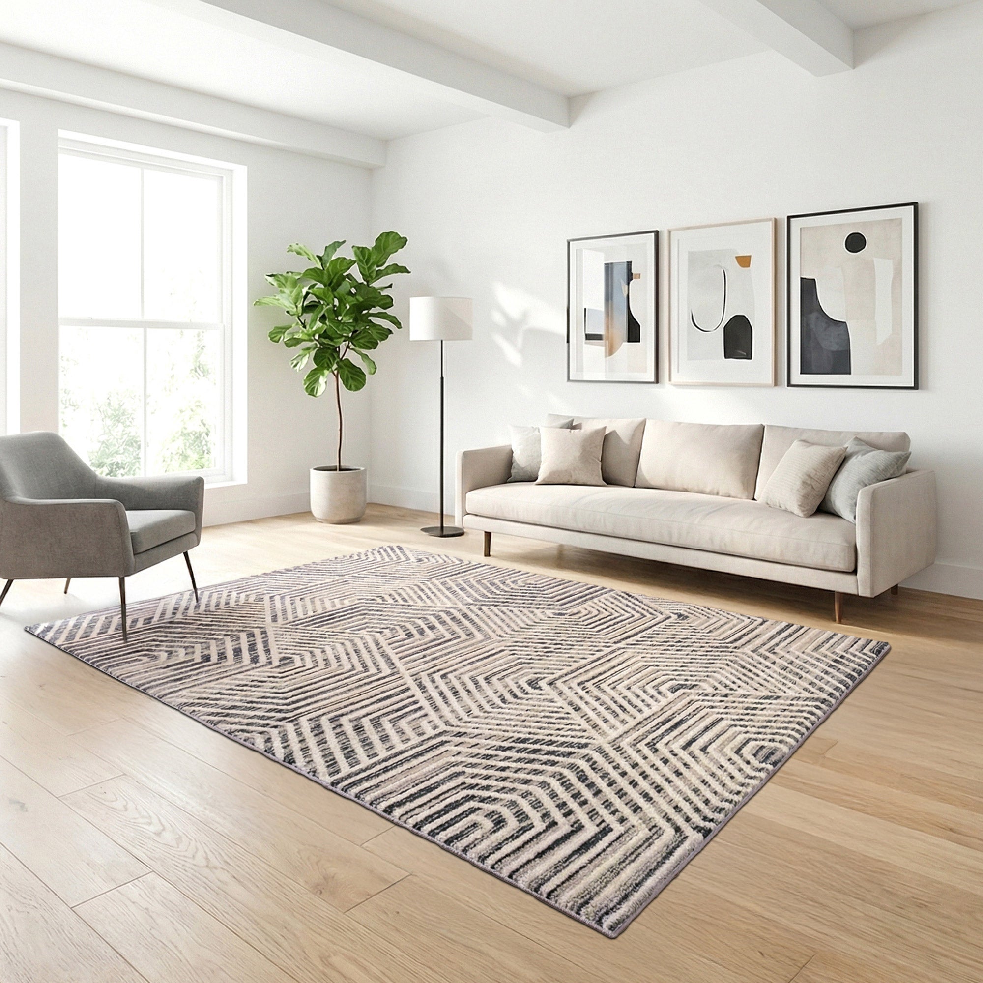 Solaris Area Rug, Viara Charcoal, 6'6” x 9' | Costco