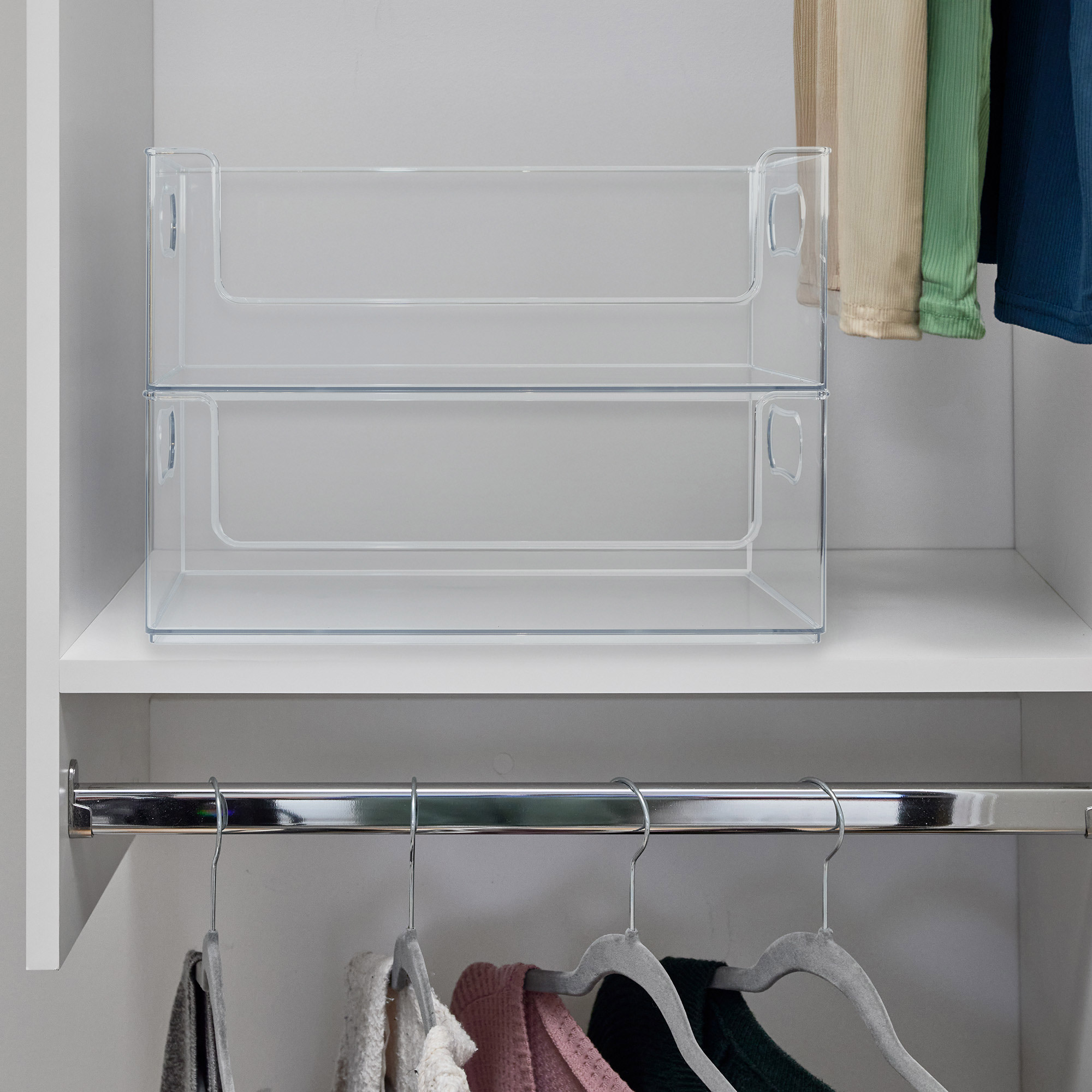 Clearly Open Front Closet Storage Bin 16" x 10" x 6"