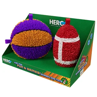 CAITEC HERO BALL 2PK 8" PLUSH DOG TOYS