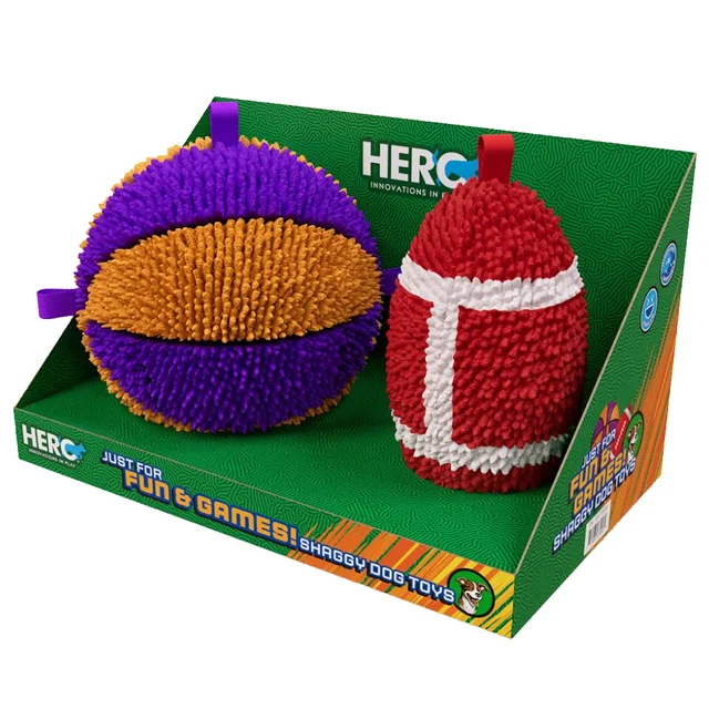 CAITEC HERO BALL 2PK 8" PLUSH DOG TOYS