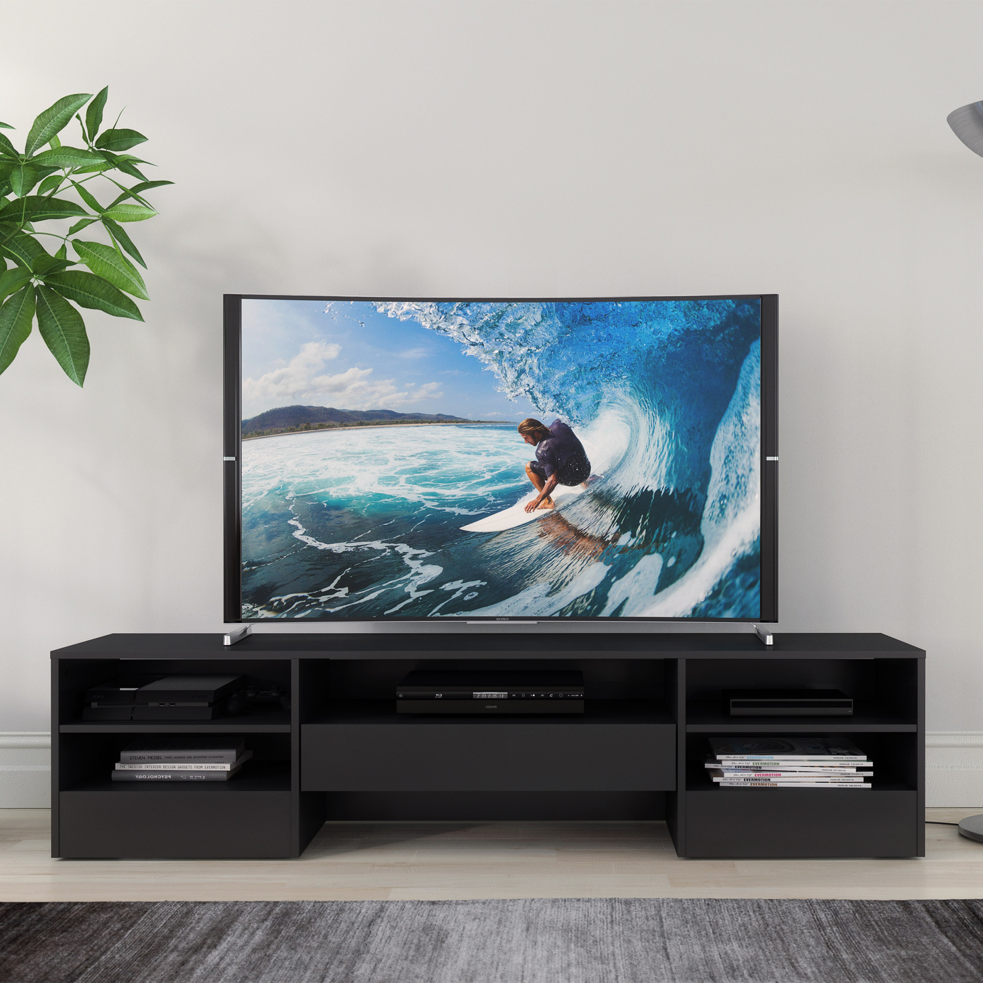 Cleveland Black 182.2 cm (71.8 in.) Television Stand