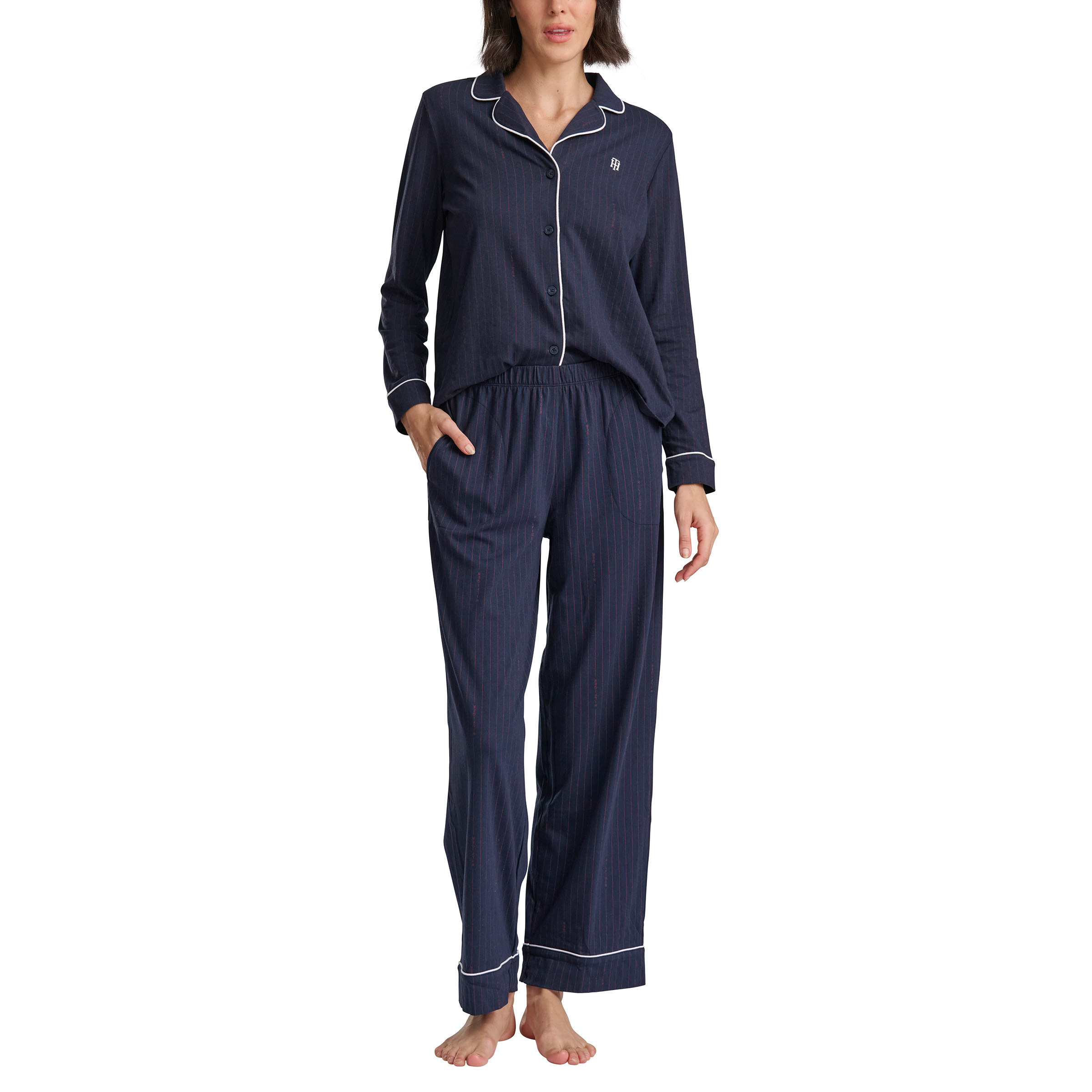 Tommy Hilfiger Women's Notch Collar Pajama Set, 2-piece