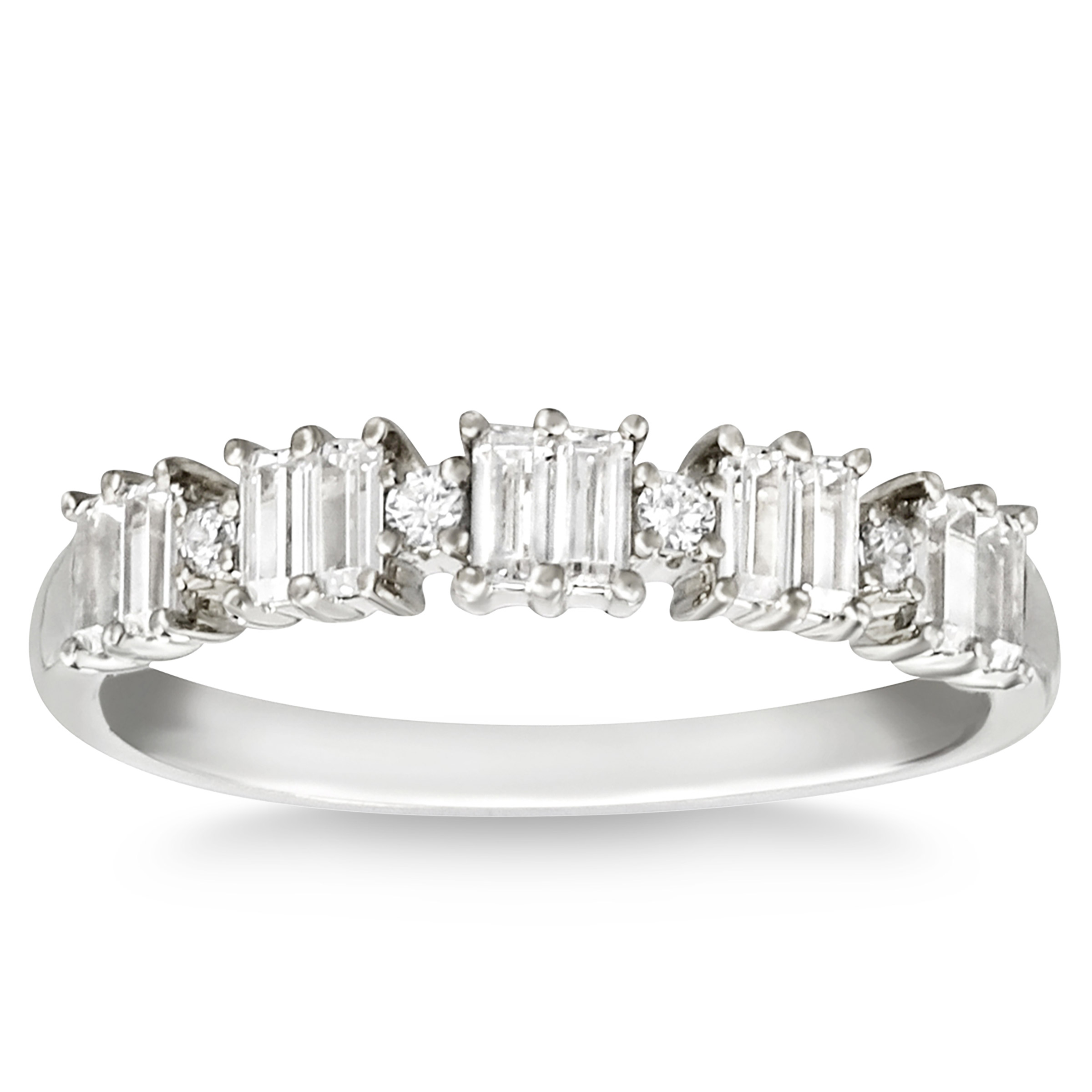 Baguette and Round Brilliant Diamond Ring (0.48 ctw)