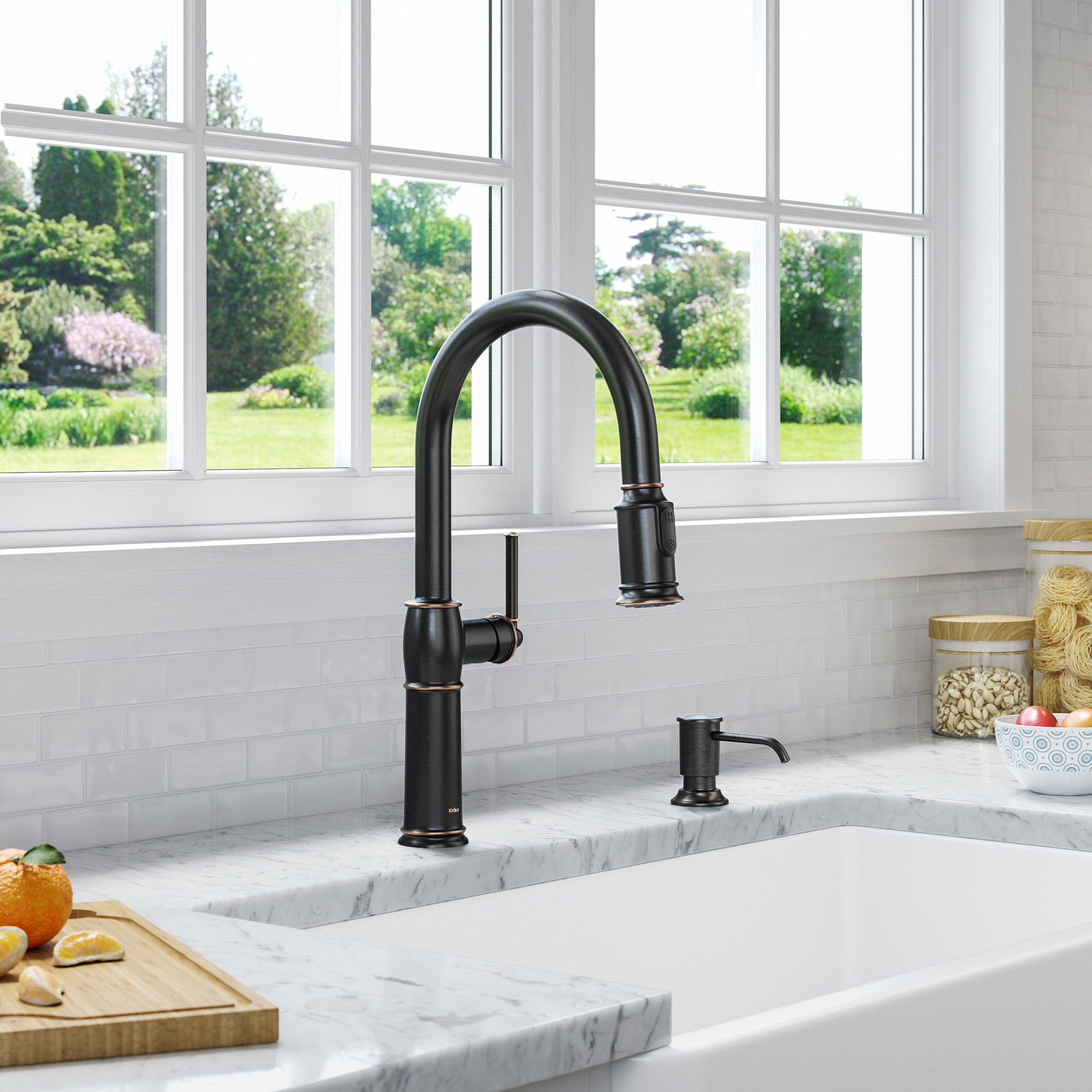 KRAUS Pull-down Kitchen Faucet and Soap Dispenser