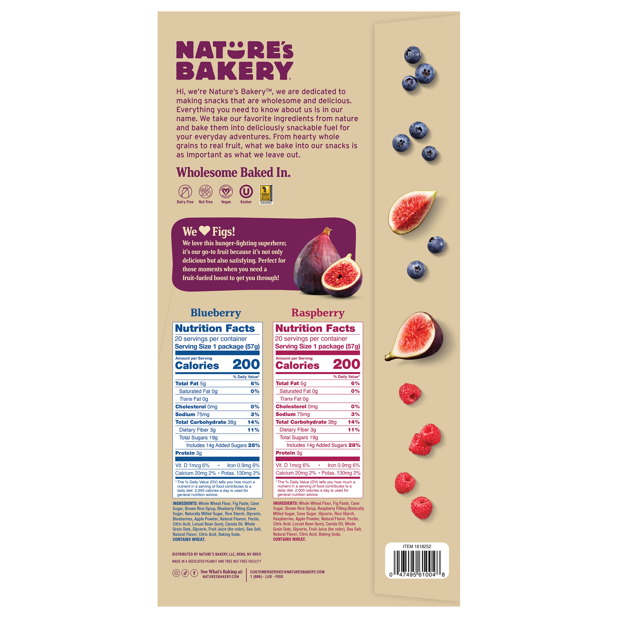 Nature's Bakery Fig Bar, Variety Pack, 2 oz, 40-count