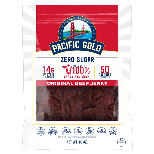 PACIFIC GOLD ZERO SUGAR JERKY 10 OUNCE BAG (0.62 LB)