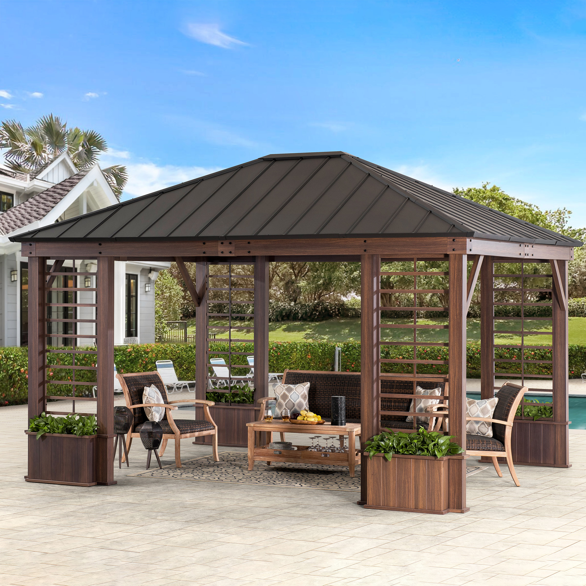 Sunjoy 13.3' x 14.8' Wilmington Hardtop Gazebo