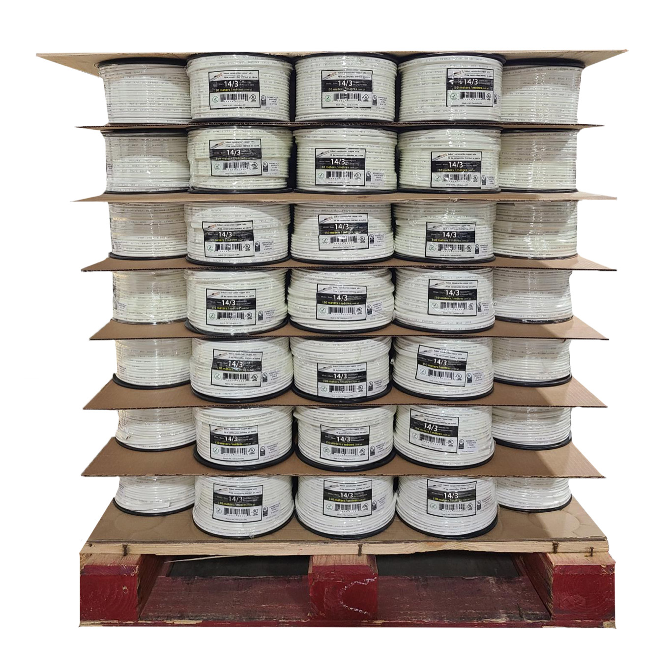 Juleo Construction Copper Wire NMD90 14/3 Gauge, 150M - Pallet of 36 Spools