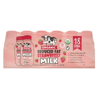 ORG STRAWBERRY MILK 2% REDUCED FAT 18-8 OZ (144 FL OZ)