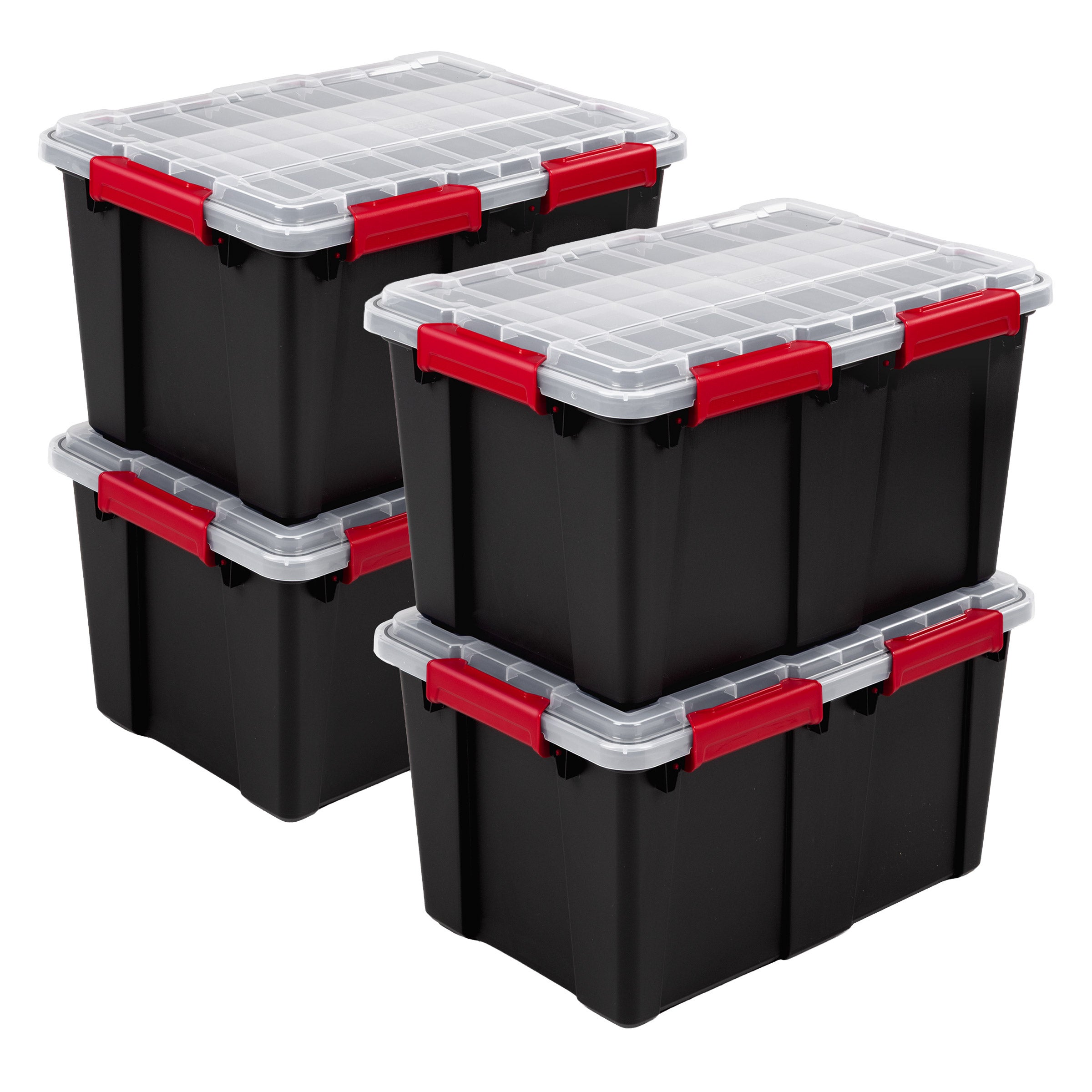 Sterilite 54 Quart Gasket Seal Latch Tote, 4-pack