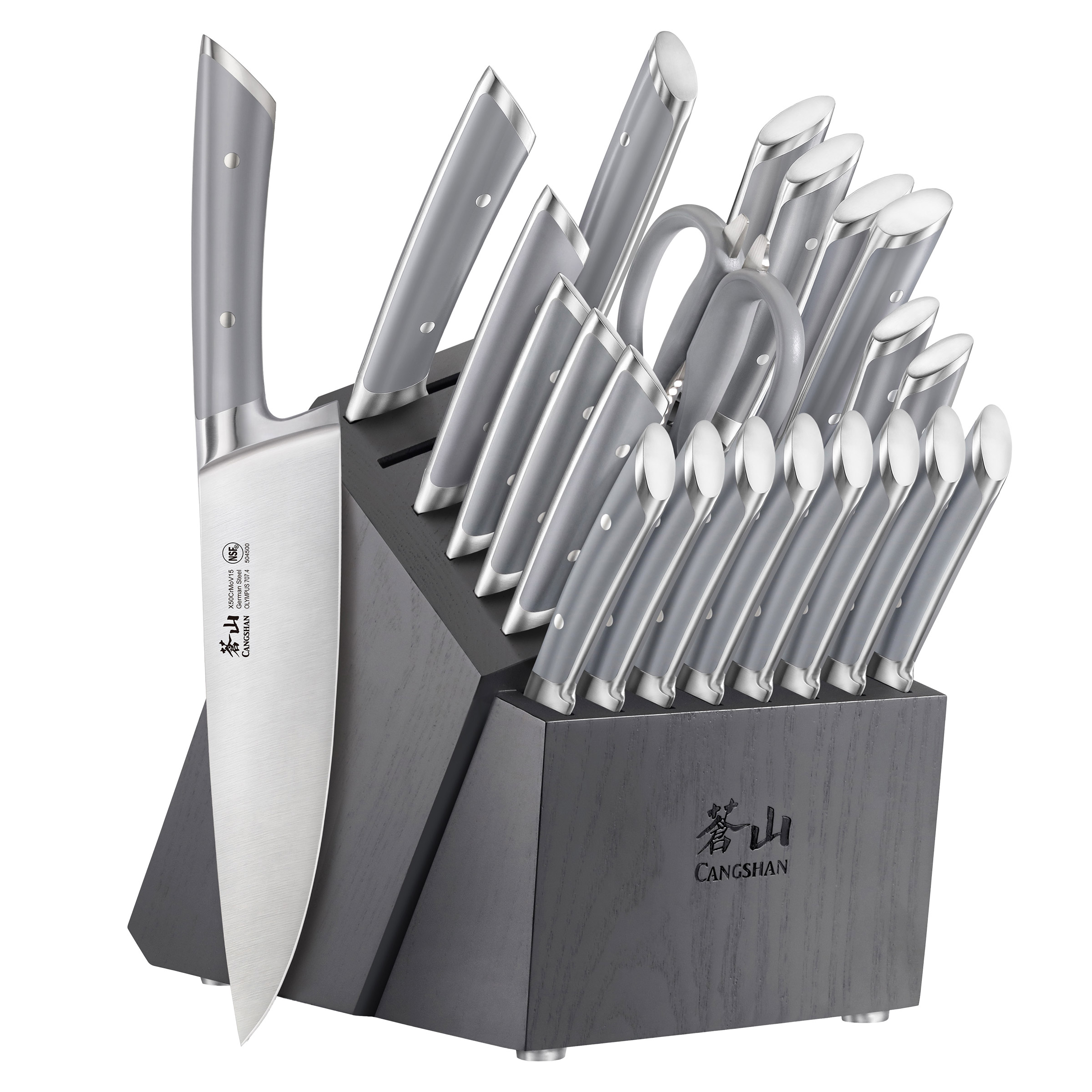 Cangshan Olympus Series German Steel Forged 23-piece Knife Block Set