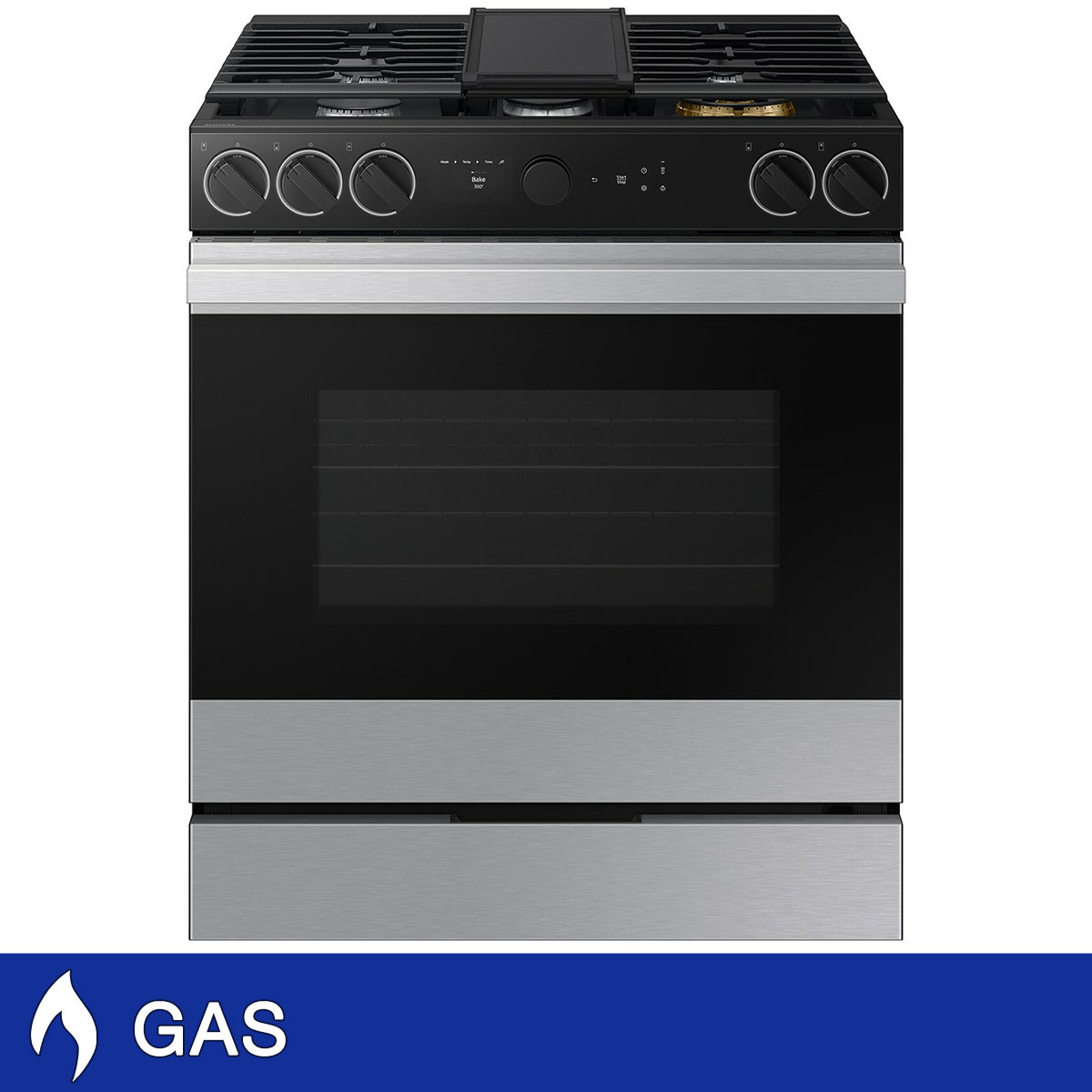 Samsung Bespoke 6.0 cu. ft. Smart Slide-In GAS Range with Convection, Smart Oven Camera, and Illuminated Precision Knobs