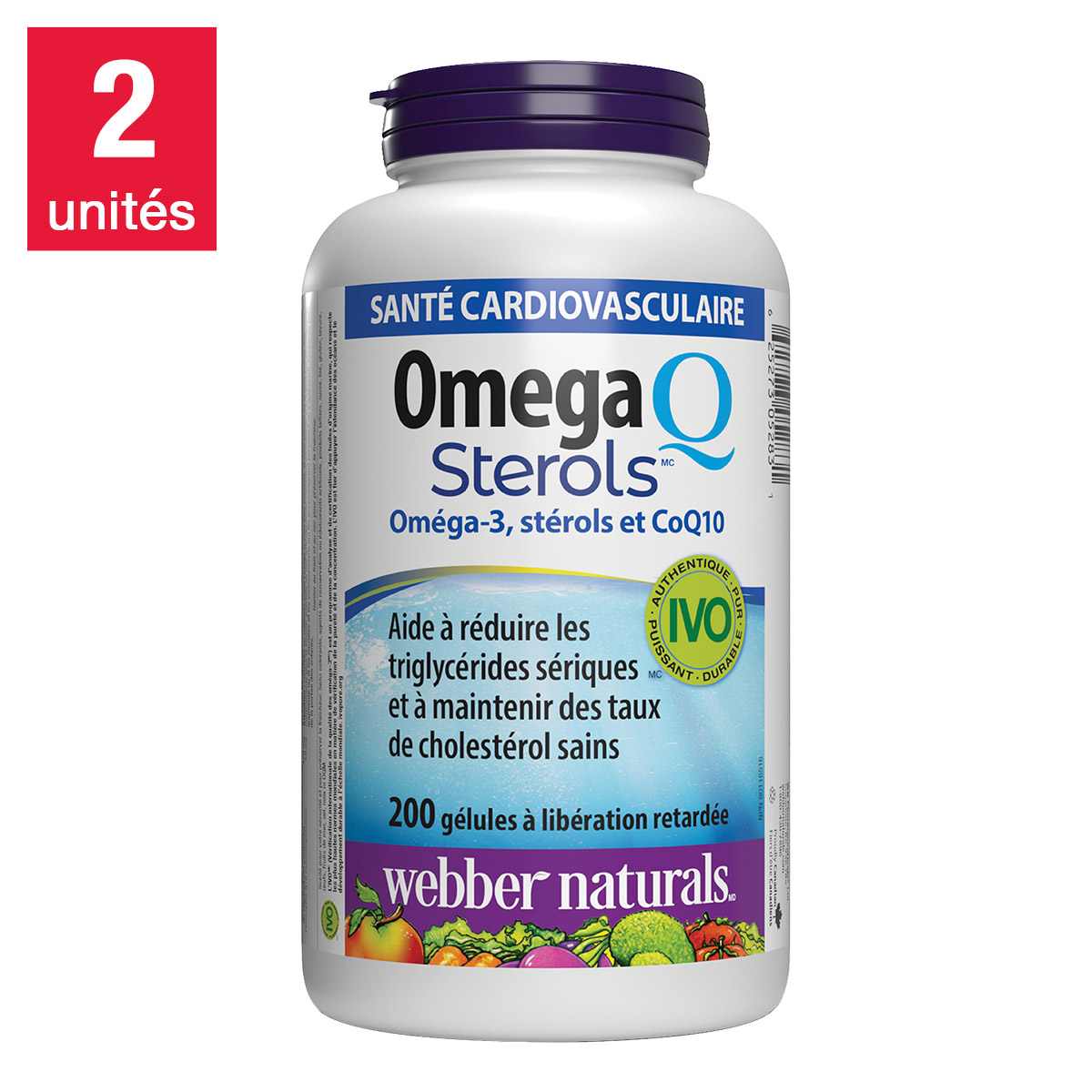 webber naturals Oméga-3 & CoQ10 avec stérols végétaux -- 2 x 200 gélules