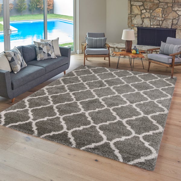 Thomasville Marketplace Luxury Shag Rug, Trellis, 7'10” x 10 Thomasville Marketplace Luxury Shag Rug, Trellis, 7'10” x 10