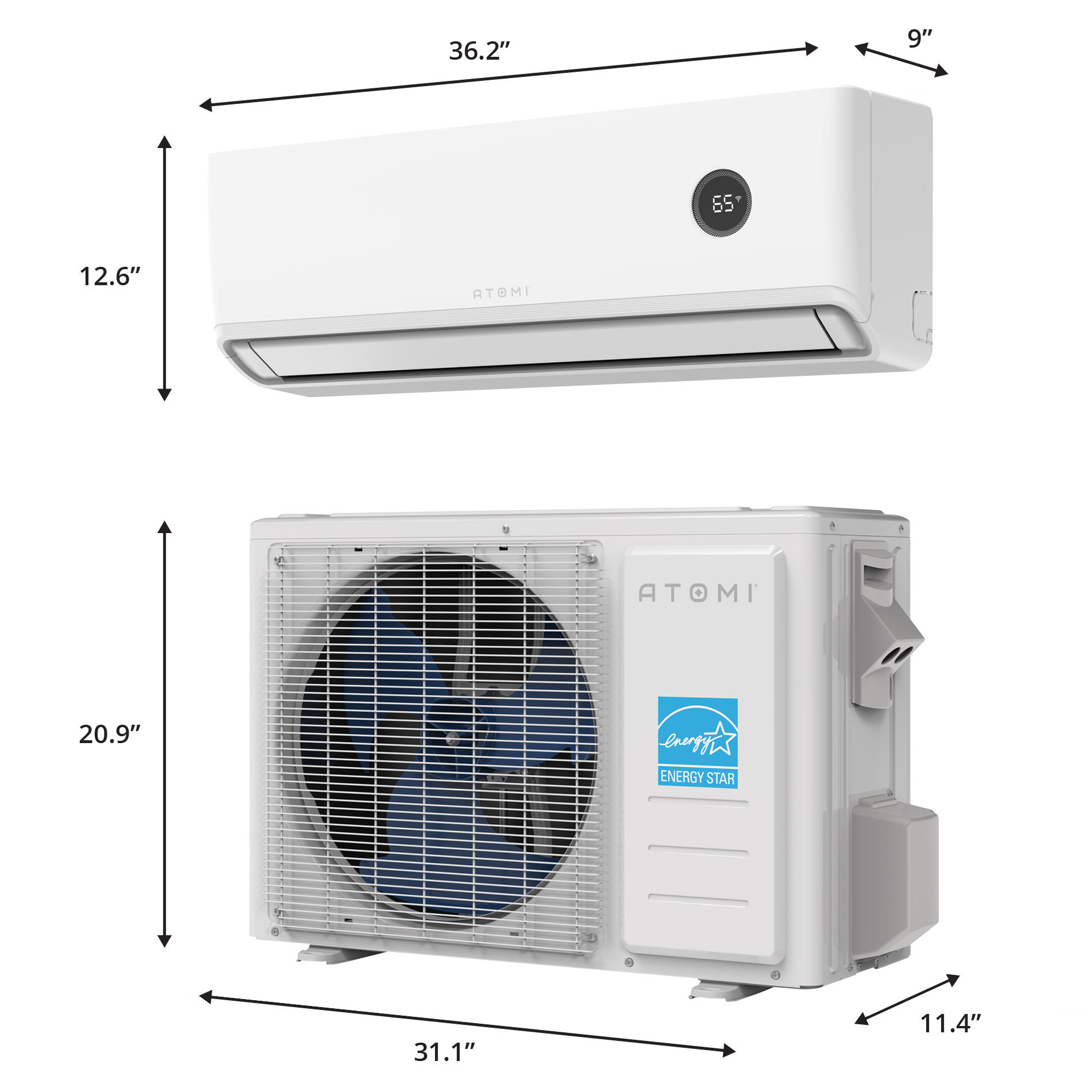 Atomi Smart Tempestas Mini-Split Air Conditioner and Heat Pump