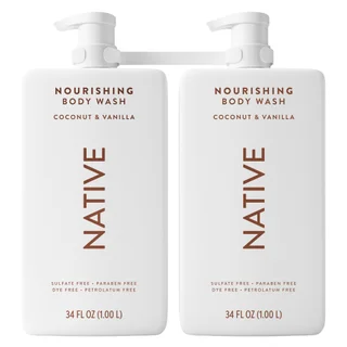 Native Body Wash Coconut & Vanilla, 34 fl oz, 2-pack