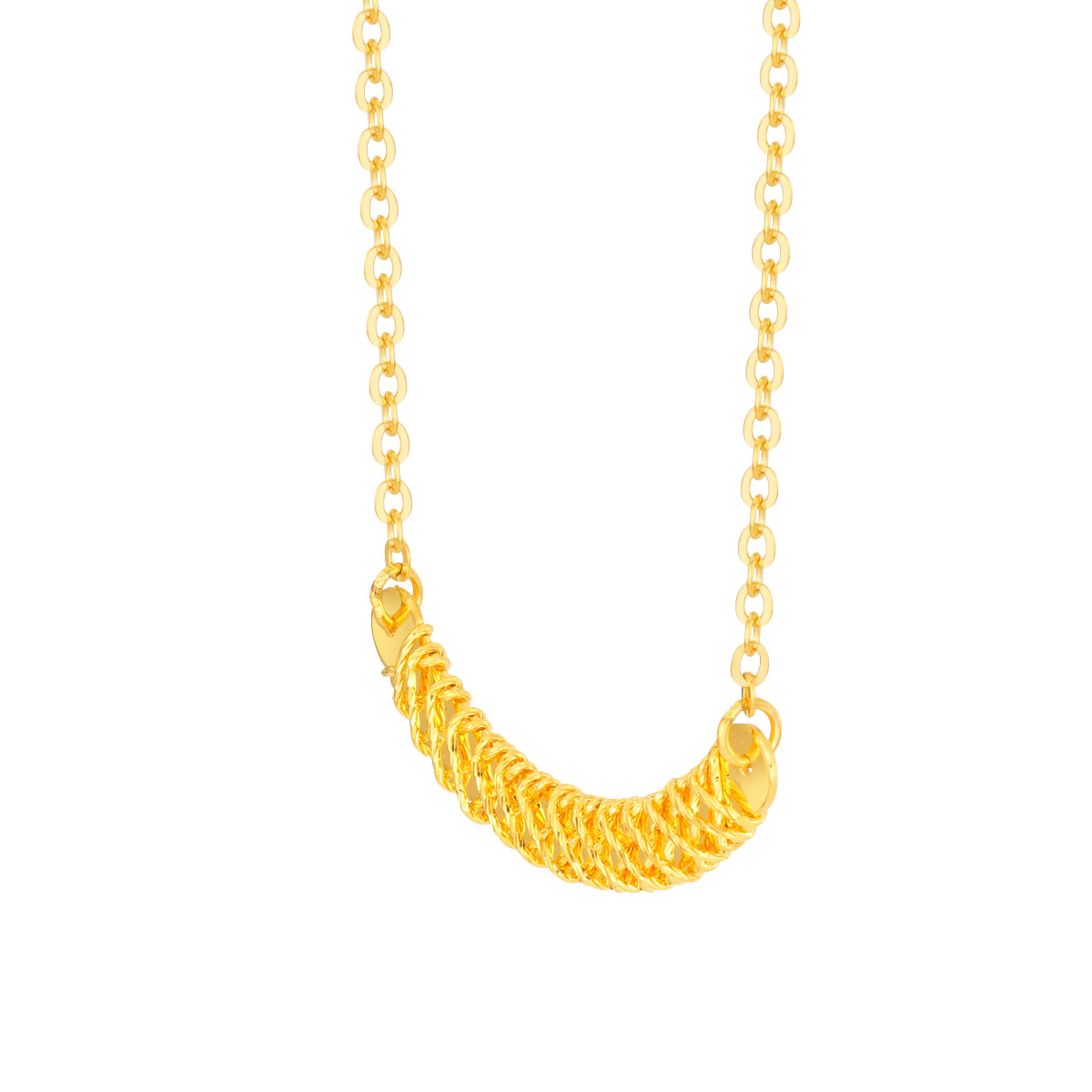 Criss Cross Pattern Necklace in 24-kt Yellow Gold | Costco