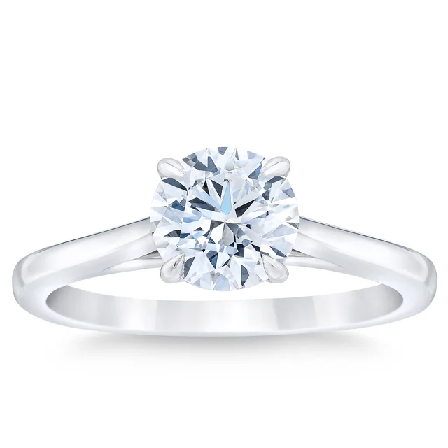 1.01CT ROUND BRILLIANT PLATINUM SOLITAIRE RING VVS1 "H" COLOR