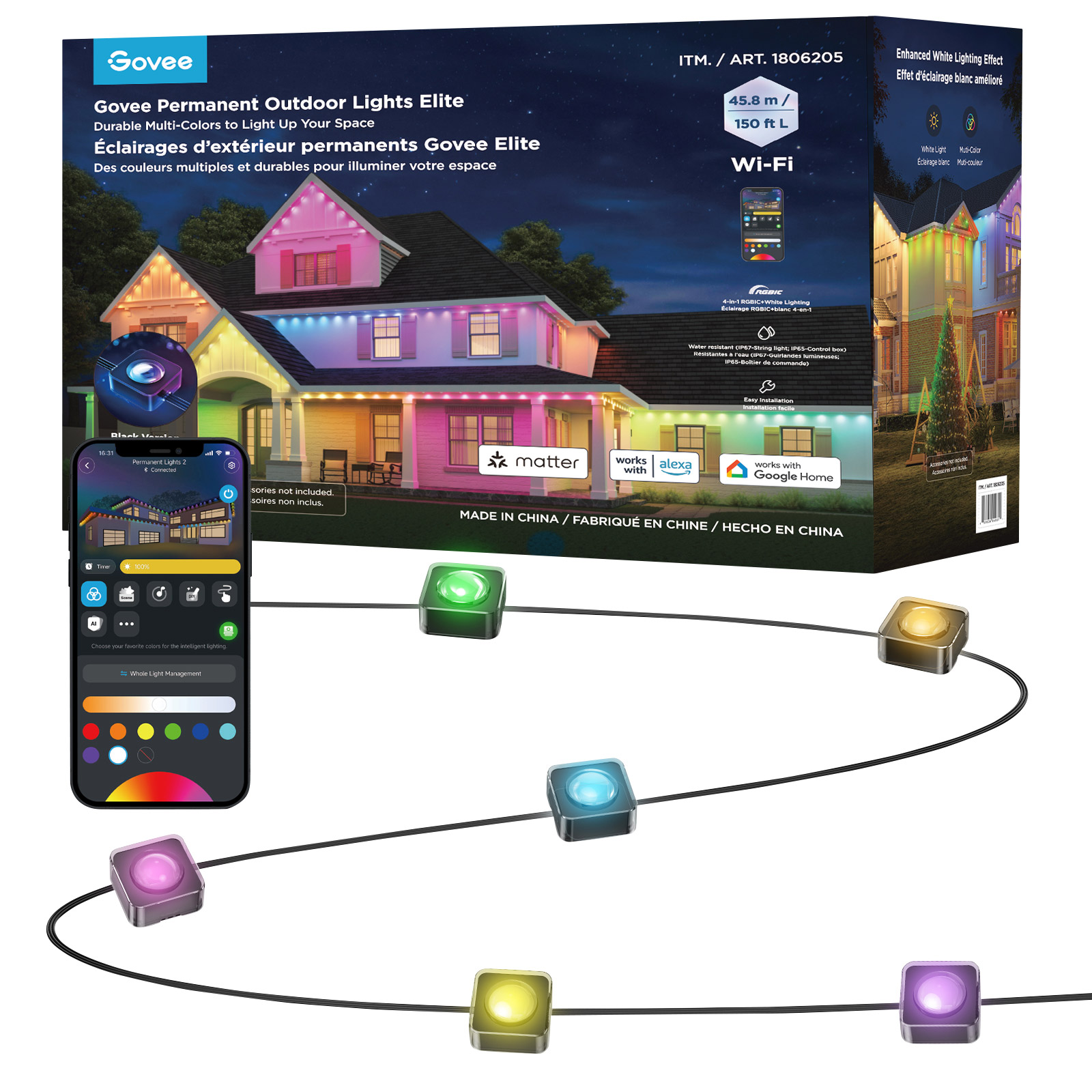 Govee Permanent Outdoor Lights Elite, 150 FT